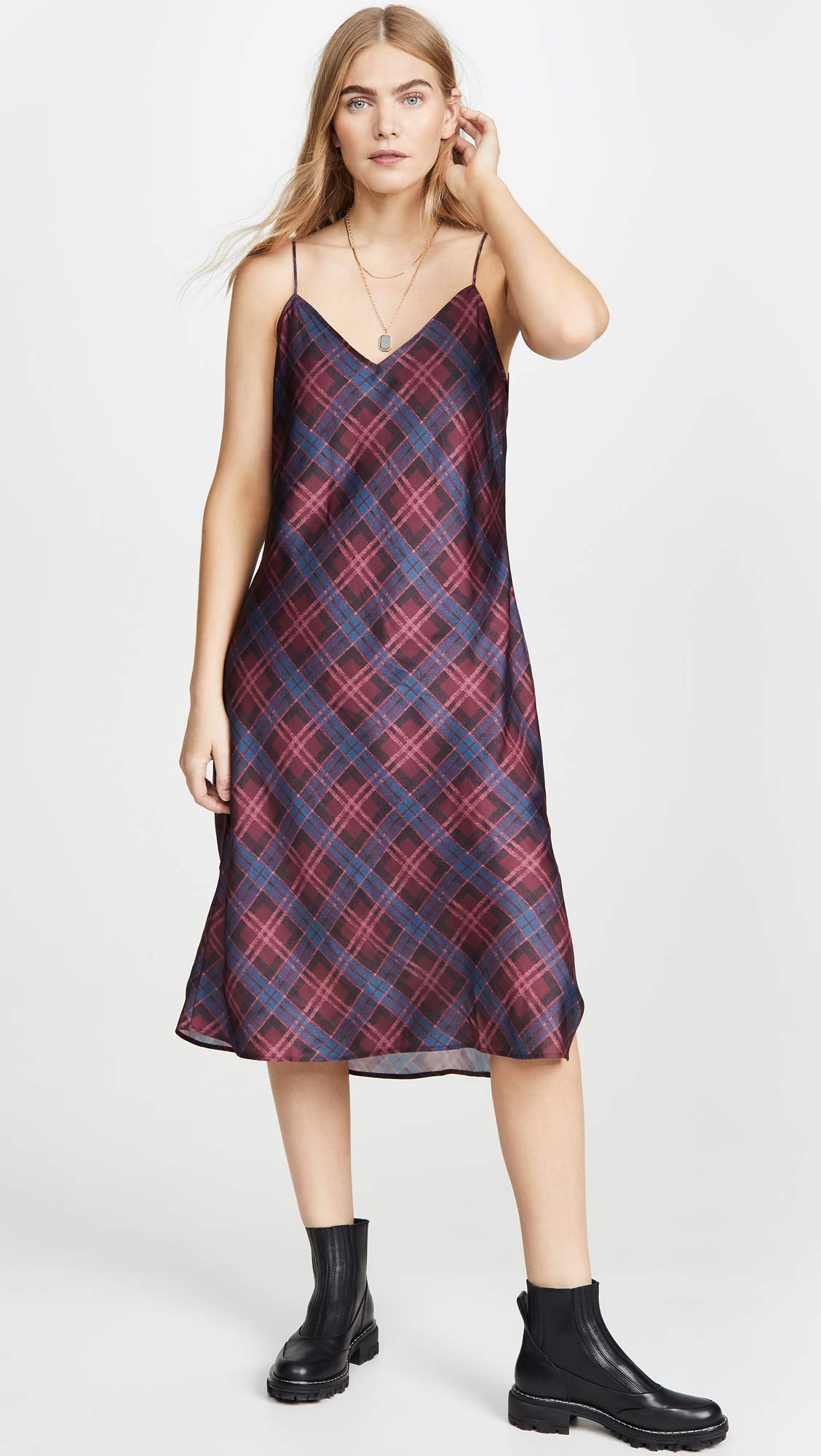 PAIGE Women's Cicely Dress - Flowy Midi Dress with V-Neck & Short Sleeves | Perfect for Summer, Office Wear & Special Occasions