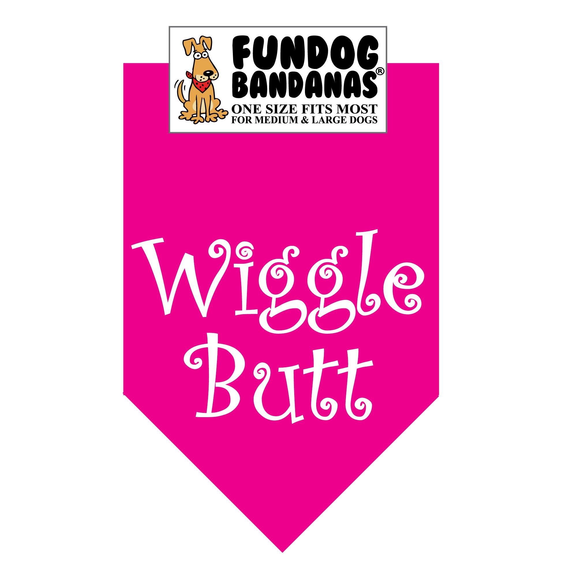 Wiggle Butt Dog Bandana for Medium to Large Dogs - Adjustable One Size Fits Most, Hot Pink - Perfect for Pet Parties, Walks & Photo Shoots