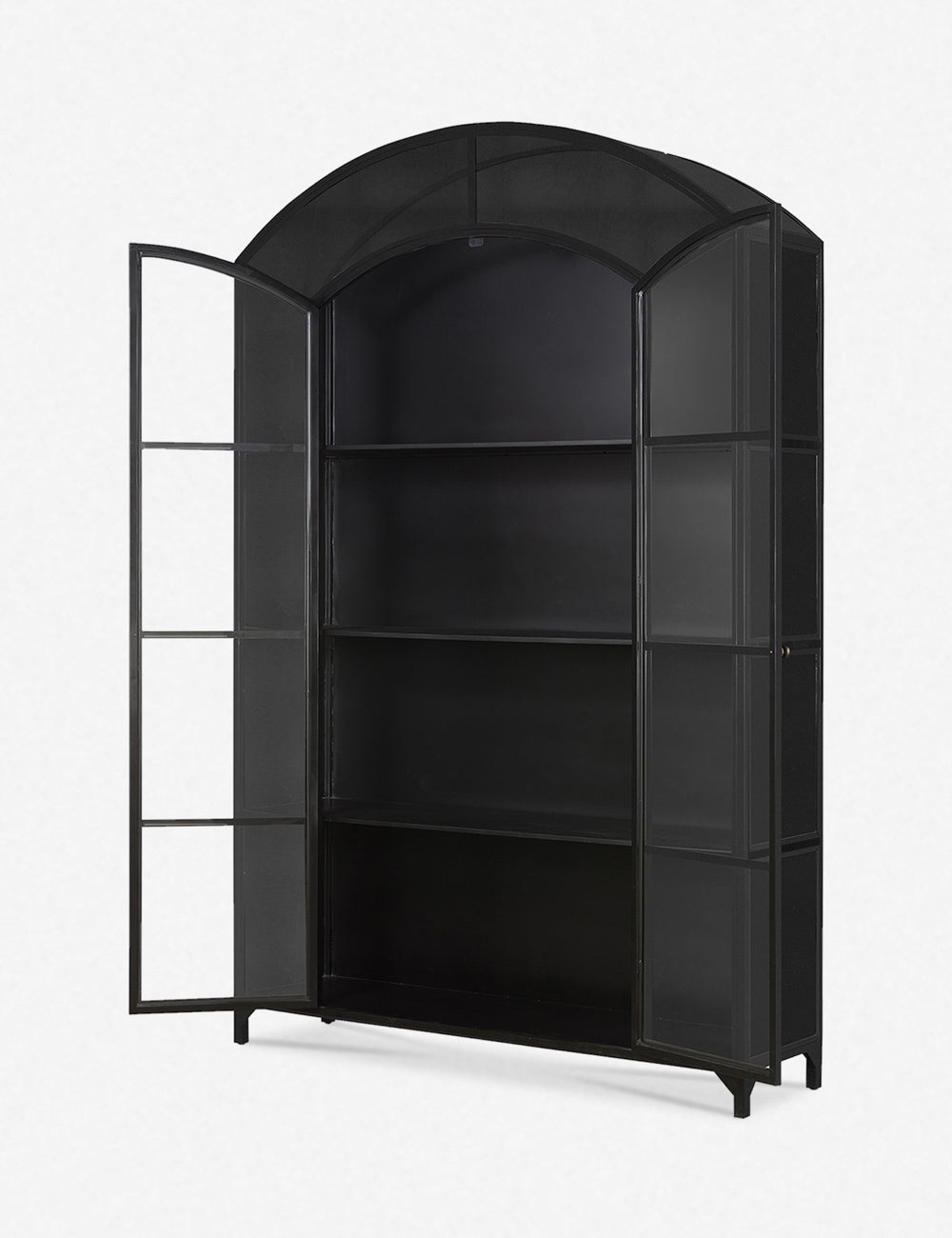 Cressida Wide Curio Cabinet - Glass Display Cabinet with LED Lights for Collectibles & Antiques - Perfect for Living Room, Dining Room, or Office Decor