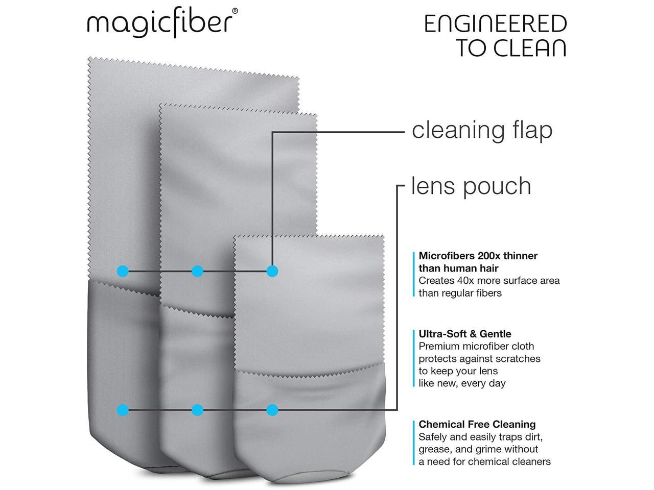 MagicFiber Microfiber Camera Lens Pouches (3 Pack) - Ultra Soft Protective Storage Bags with Built-in Cleaning Cloth for DSLR, Mirrorless & Smartphone Lenses | Perfect for Travel, Photography & Lens Protection