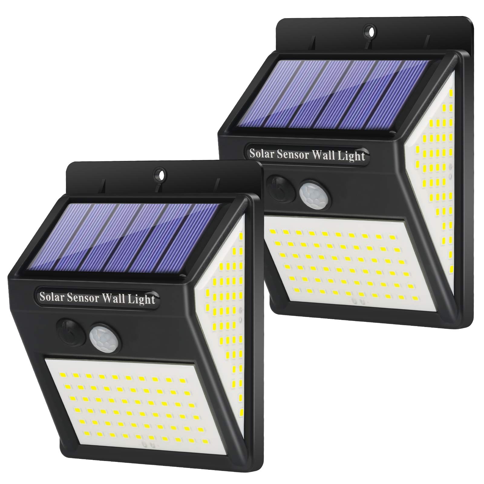 2 Pack Solar Motion Sensor Flood Lights - 140 LED, 3000 Lumens, 270° Wide Angle, IP65 Waterproof - Outdoor Solar Security Wall Lights for Garden, Fence, Patio, Deck, Yard & Pool (3 Lighting Modes) - Perfect for Nighttime Safety and Landscape Illumination