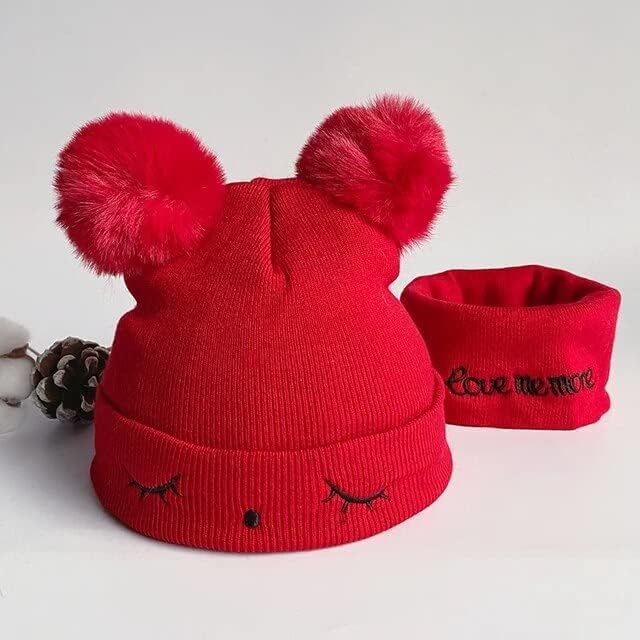 Trendsy Baby Knit Hat & Scarf Set for Toddlers - Winter Pom Pom Beanie & Neck Warmer for Girls & Boys (6 Months to 5 Years) - Perfect for Snow Play, Outdoor Winter Adventures & Holiday Photos