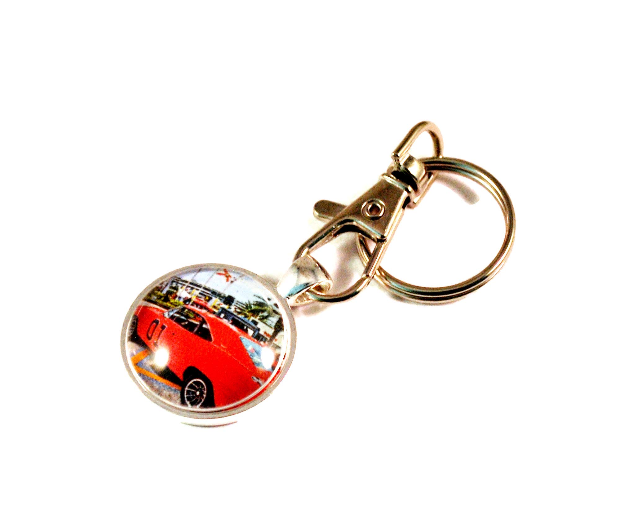 Vintage 1969 Dodge Charger Muscle Car Keychain - Classic Hot Rod Key Ring with Secure Clasp - Perfect for Car Enthusiasts & Gift Giving