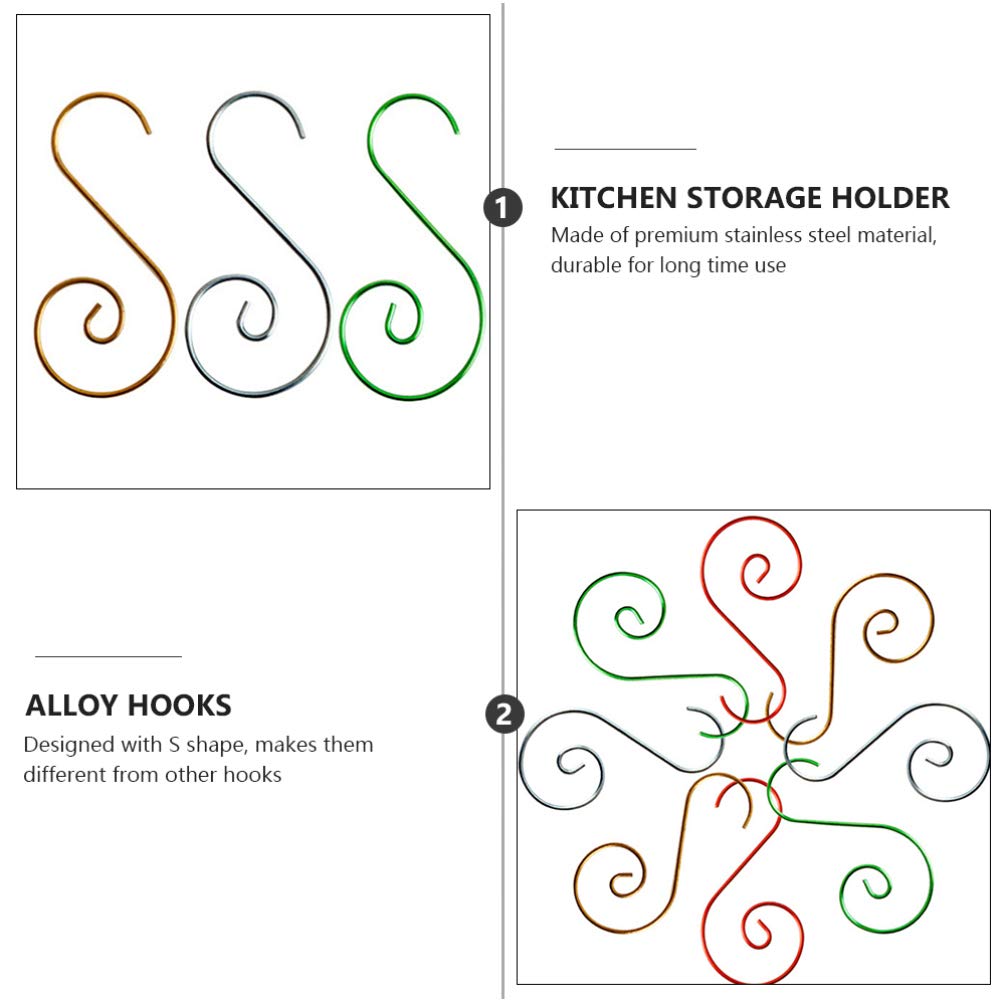 100-Pack Heavy Duty Metal S Hooks for Kitchen Storage, Christmas Tree Ornaments, and Home Organization - Rust-Resistant Hanging Hooks for Cabinets, Walls, and Holiday Decorations (Perfect for Pantry, Garage, and Christmas Decor Hanging)