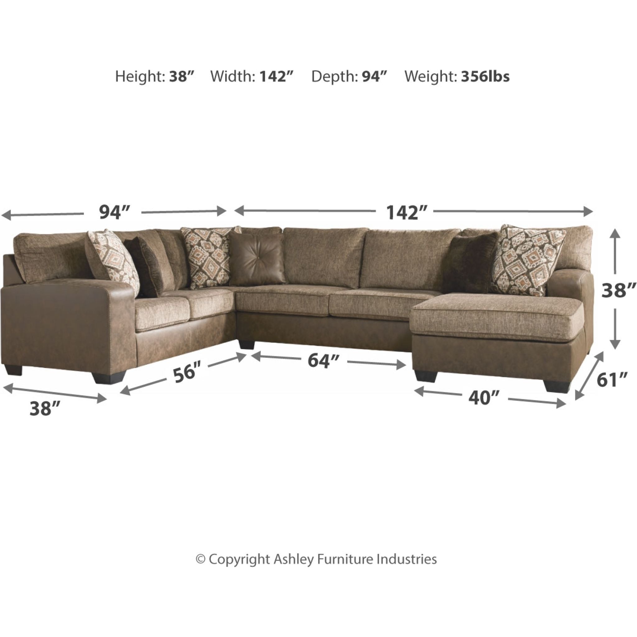 Luxury Abalone 3-Piece Sectional Sofa with Chaise Lounge - Modern L-Shaped Living Room Furniture for Home Theater & Family Gatherings