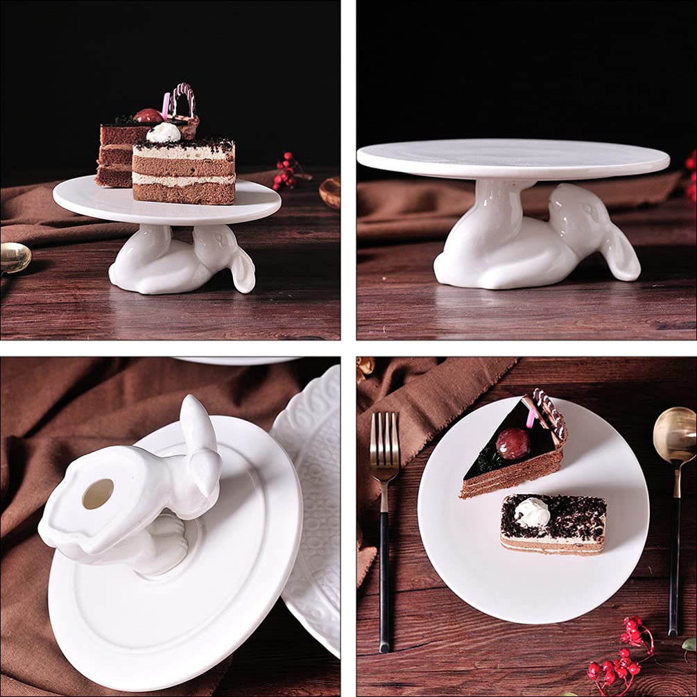 DOITOOL White Ceramic Dessert Plates 25cm - Elegant Cupcake Stand for Wedding, Easter Table Decor, Fruit Snacks & Candy Display - Perfect for Home Decor, Party Serving, and Jewelry Organization