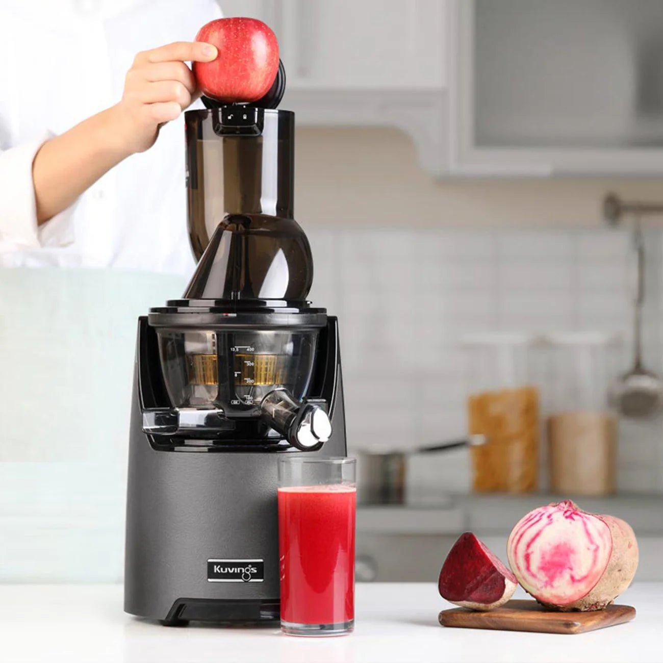 Kuvings EVO820 Whole Slow Juicer - Cold Press Masticating Juicer for Fruits & Vegetables, Quiet Operation, Easy Clean (Gun Metal) - Perfect for Healthy Juicing at Home, Gym, or Office