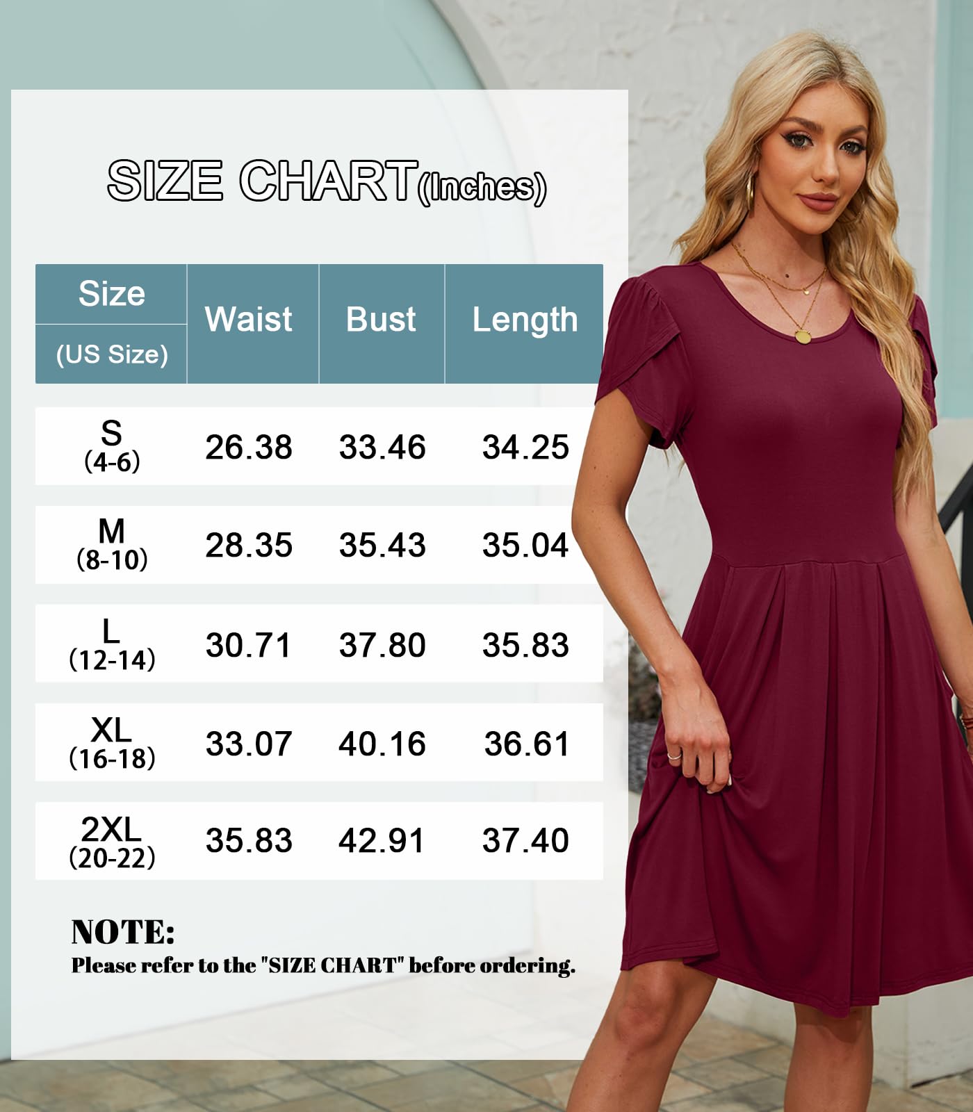 Women's Summer Dresses - Crewneck Short Sleeve Casual Dress with Pockets | Perfect for Beach, Vacation & Everyday Wear