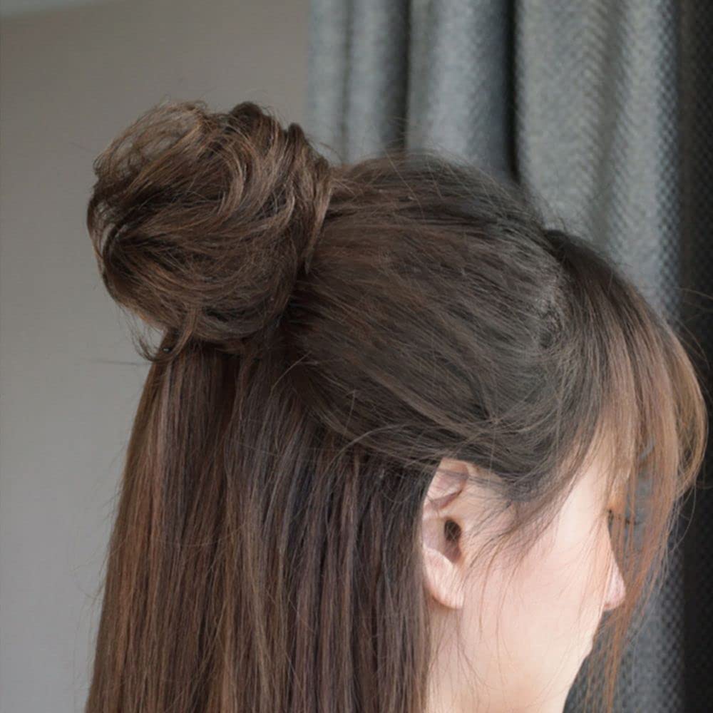 Elastic Fashion Claw Clip Hair Bun - Black Synthetic Hairpiece for Women | Perfect for Parties, Weddings, and Everyday Hairstyles