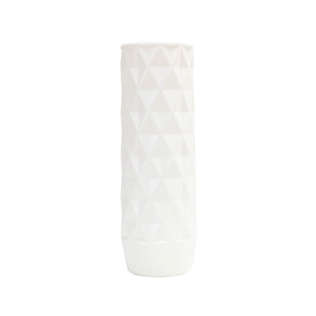 Youngy Origami Plastic Flower Pot - White Ceramic-Like Vase for Plants, Succulents & Home Decor | Perfect for Indoor Gardening, Office Desk & Wedding Centerpieces