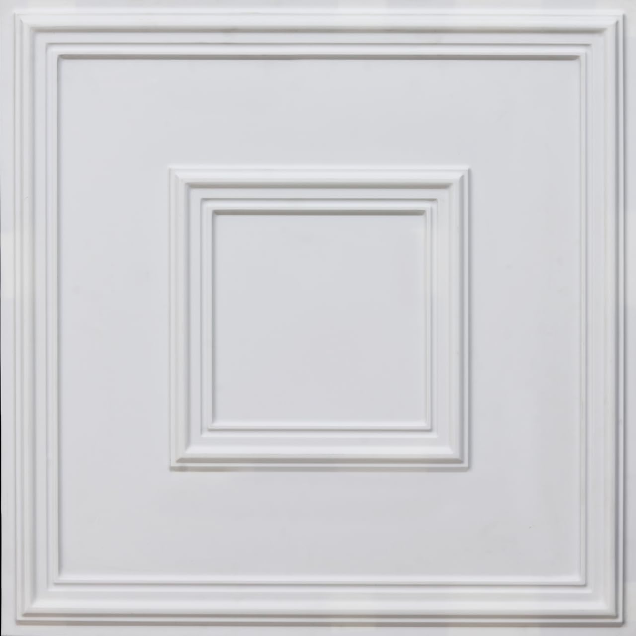 208 Town Square PVC 2' x 2' Glue-up or Lay-in Ceiling Tiles (10-Pack, Covers 40 sq.ft) - White Matte Finish for Office, Home & Commercial Drop Ceiling Installation