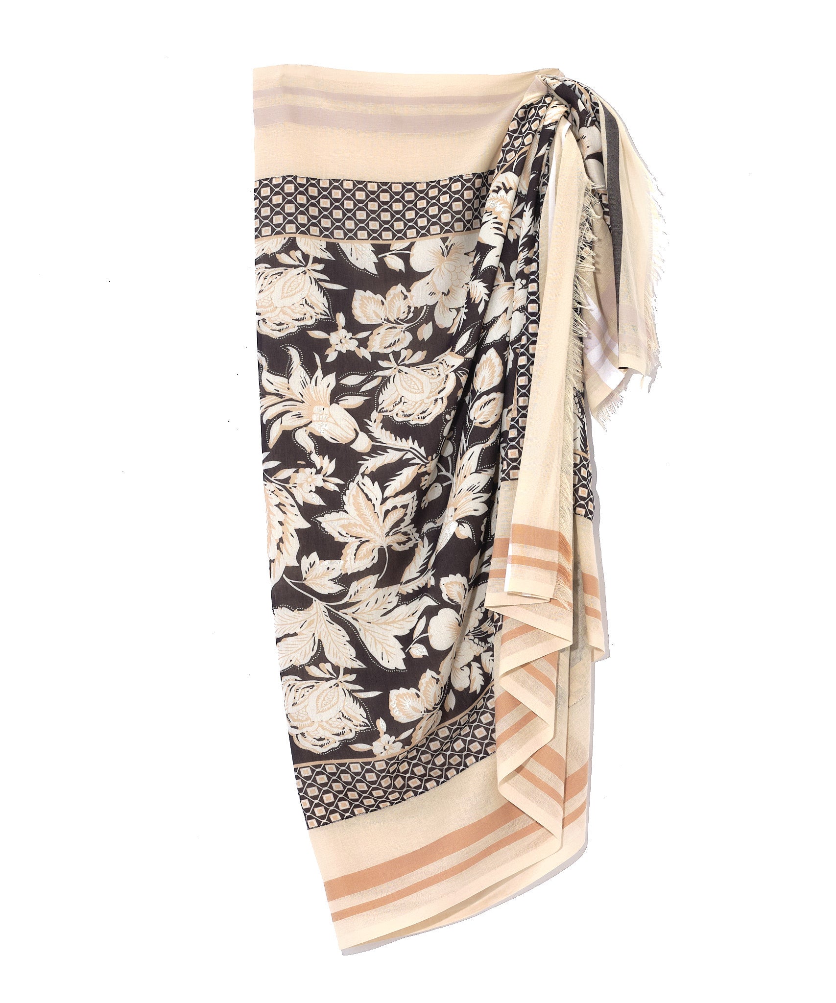 Delamere Patched Sarong Wrap - Stylish Beach Cover Up, Boho Skirt & Summer Fashion Accessory for Women | Perfect for Vacations, Poolside Lounging & Tropical Getaways