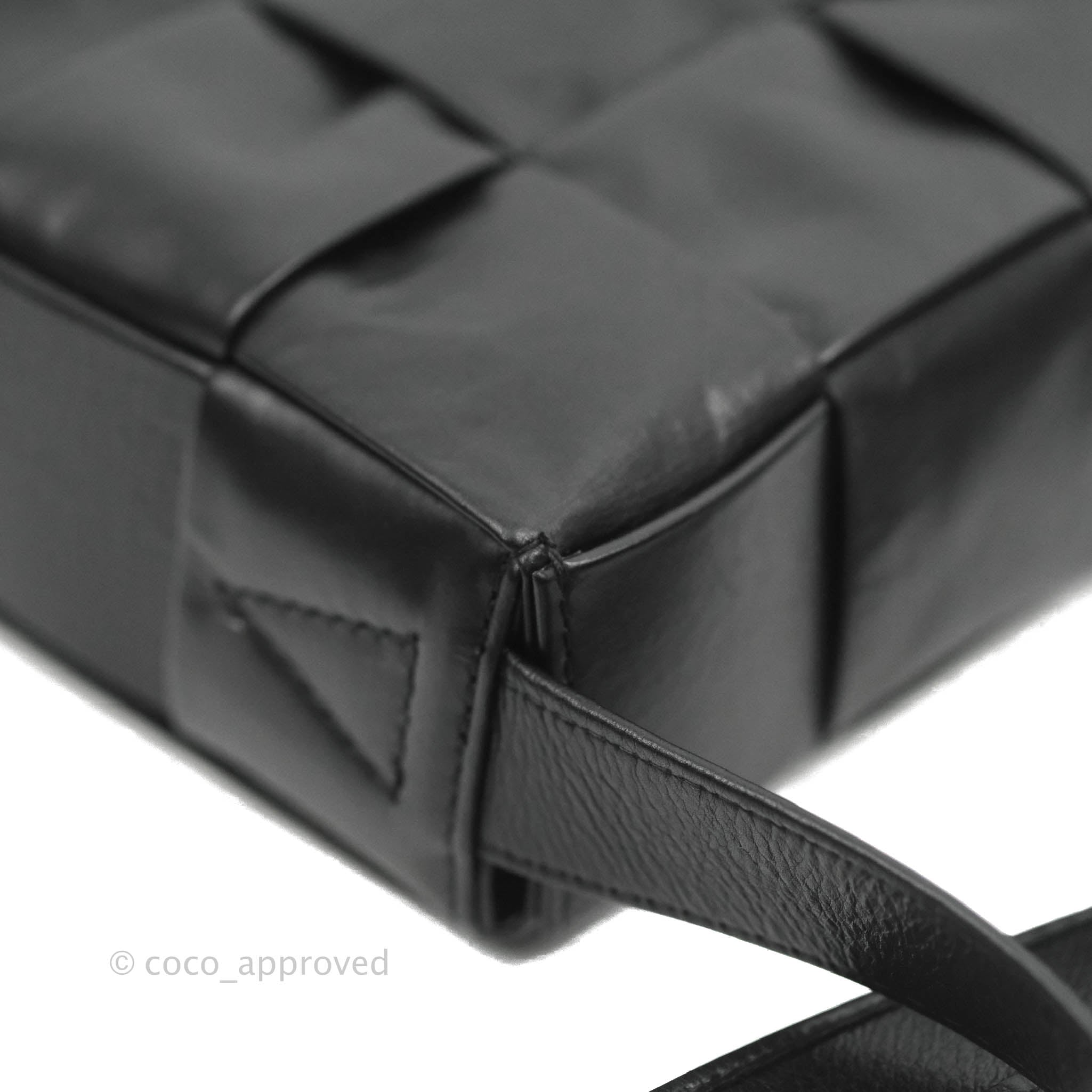 Bottega Veneta Intrecciato Leather Crossbody Bag - Black Calfskin with Silver Hardware | Luxury Shoulder Purse for Women, Perfect for Work, Travel & Evening Events