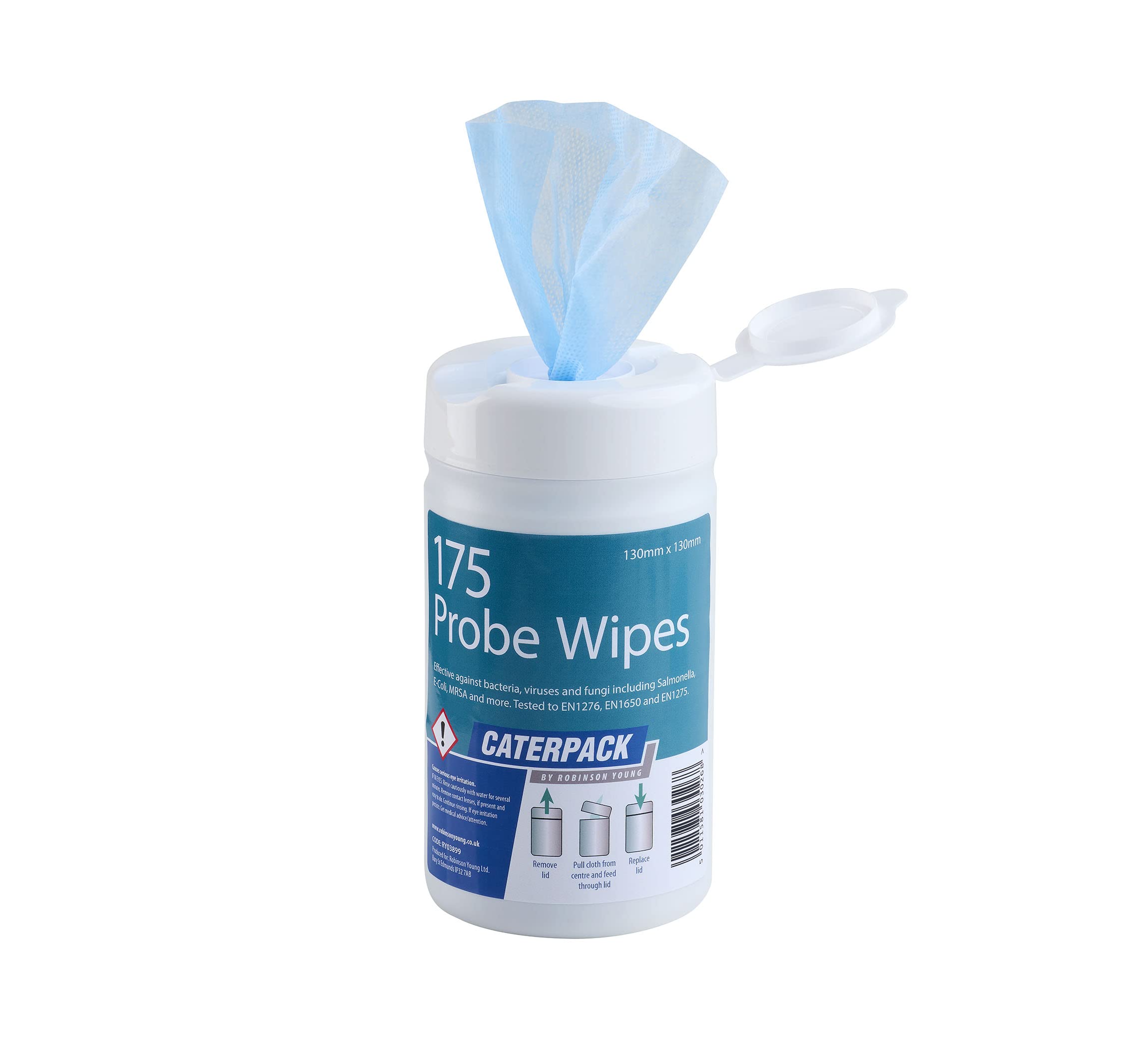 Robinson Young Probe Wipes 175 Pack - Antibacterial & Antiviral Cleaning Wipes for Medical, Dental, and Laboratory Use | Disinfect Surfaces, Equipment & Tools | Caterpack Brand