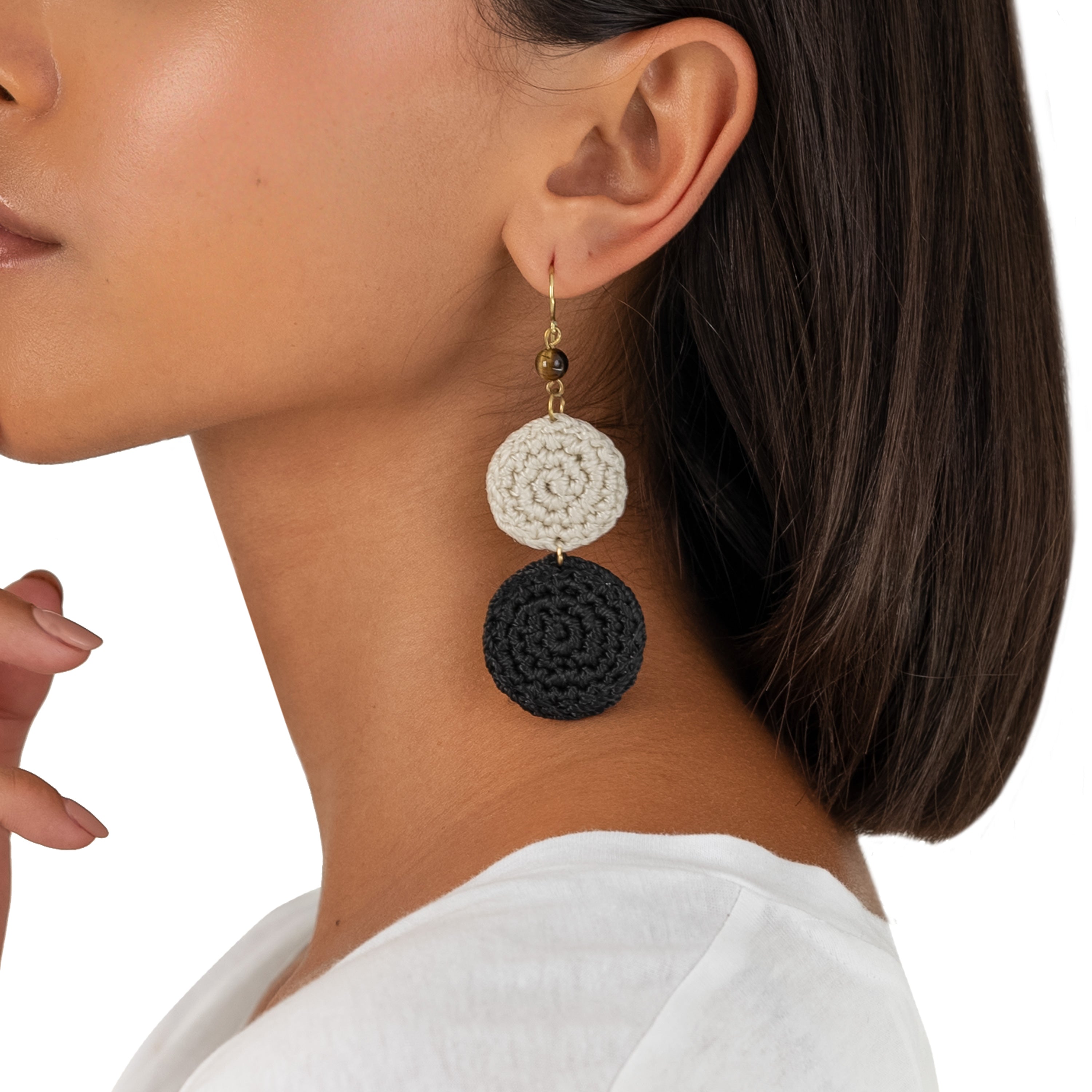 Elegant Jasper Double Disc Earrings for Women - Boho Chic Dangle Jewelry for Casual & Party Wear