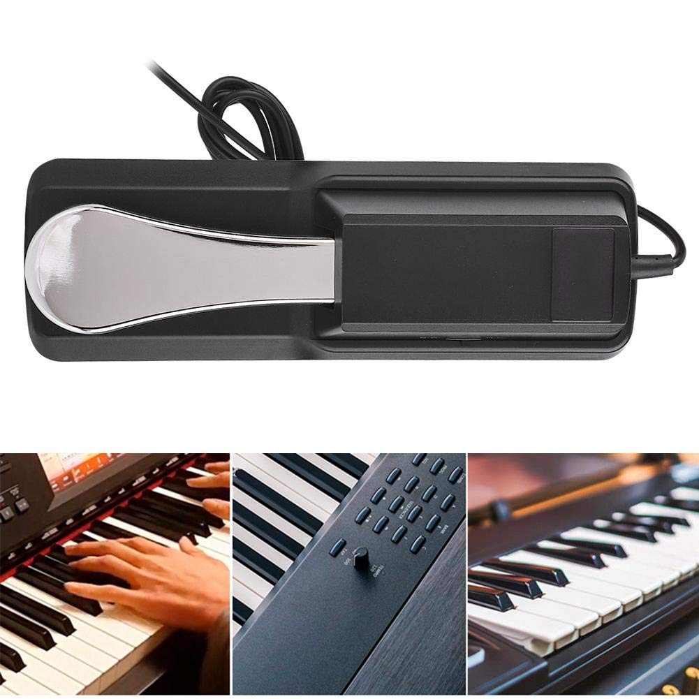Universal Sustain Pedal for Digital Piano - Black Damper Keyboard Pedal Compatible with Electronic Pianos | Perfect for Home Studios, Live Performances & Music Practice
