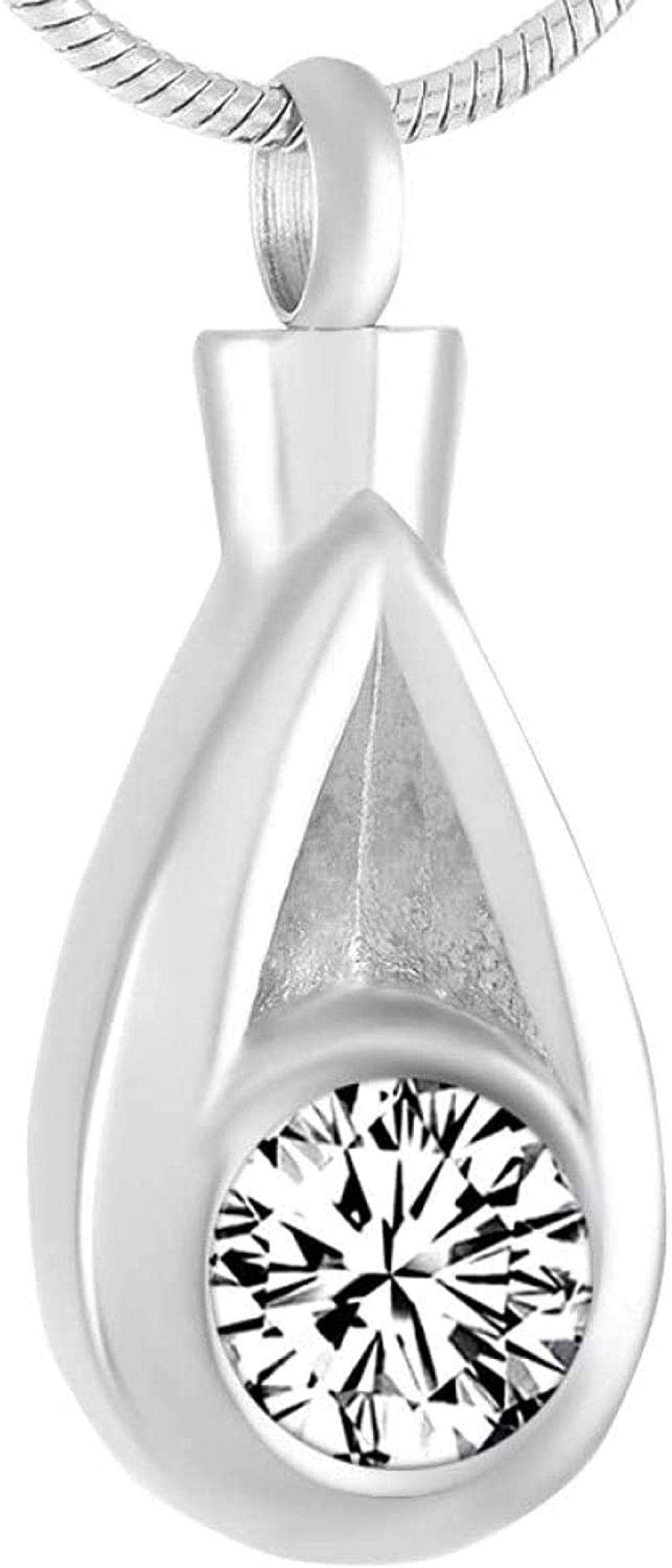 Pet Memorial Jewelry - Silver Drop Crystal Cremation Urn Pendant for Dogs | Keepsake Ashes Necklace for Humans & Pets | Perfect Pet Loss Gift for Remembrance & Healing    **Usage Scenarios:** Wear this heartfelt pendant to keep your beloved pet close, honor their memory, or gift it to a grieving pet owner for comfort. Ideal for memorial services, daily wear, or as a thoughtful sympathy gift.