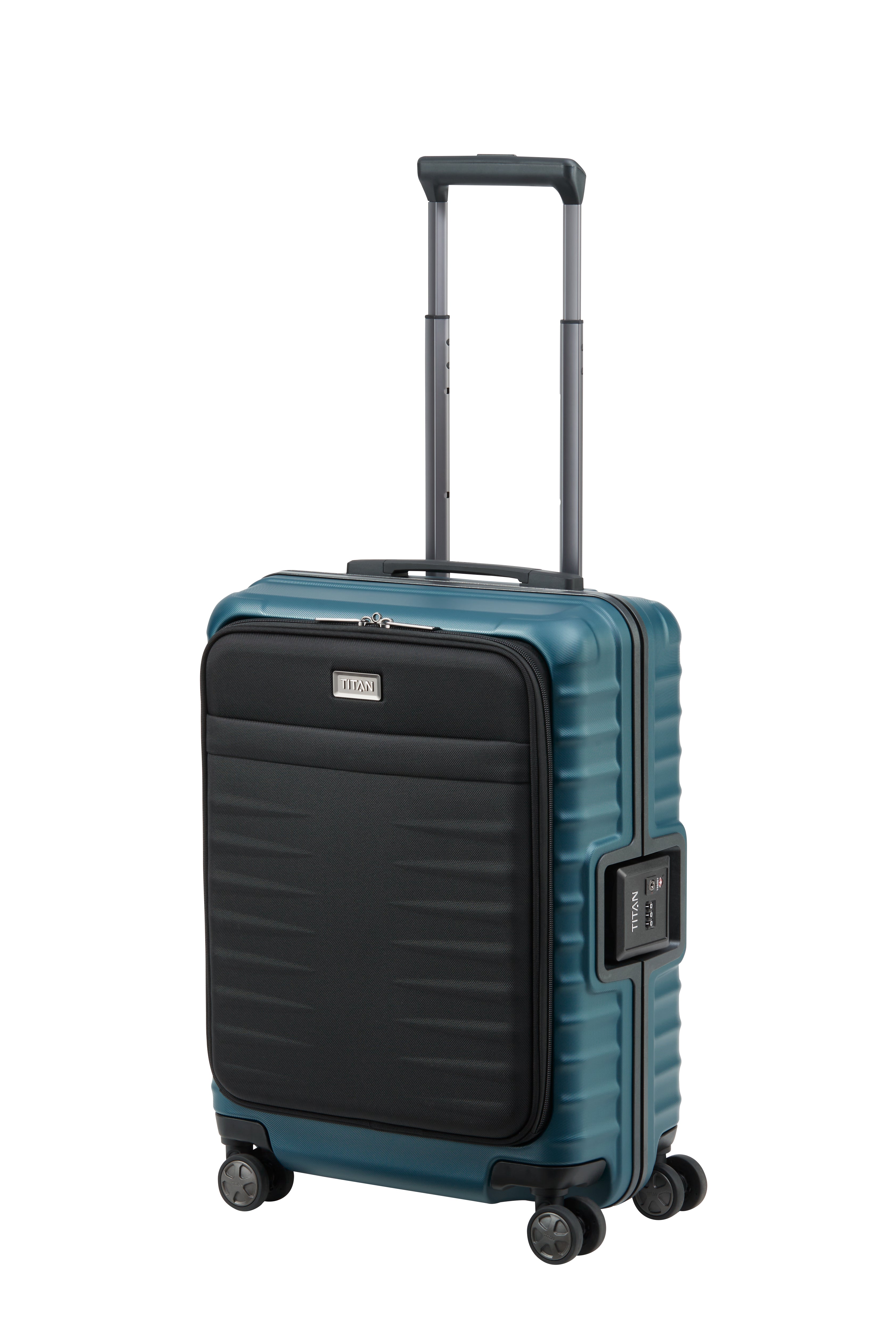 Titan LITRON Frame Trolley S Carry On Luggage with Front Pocket - Lightweight & Durable Suitcase for Business Travel, Weekend Getaways & Airplane Cabin Use