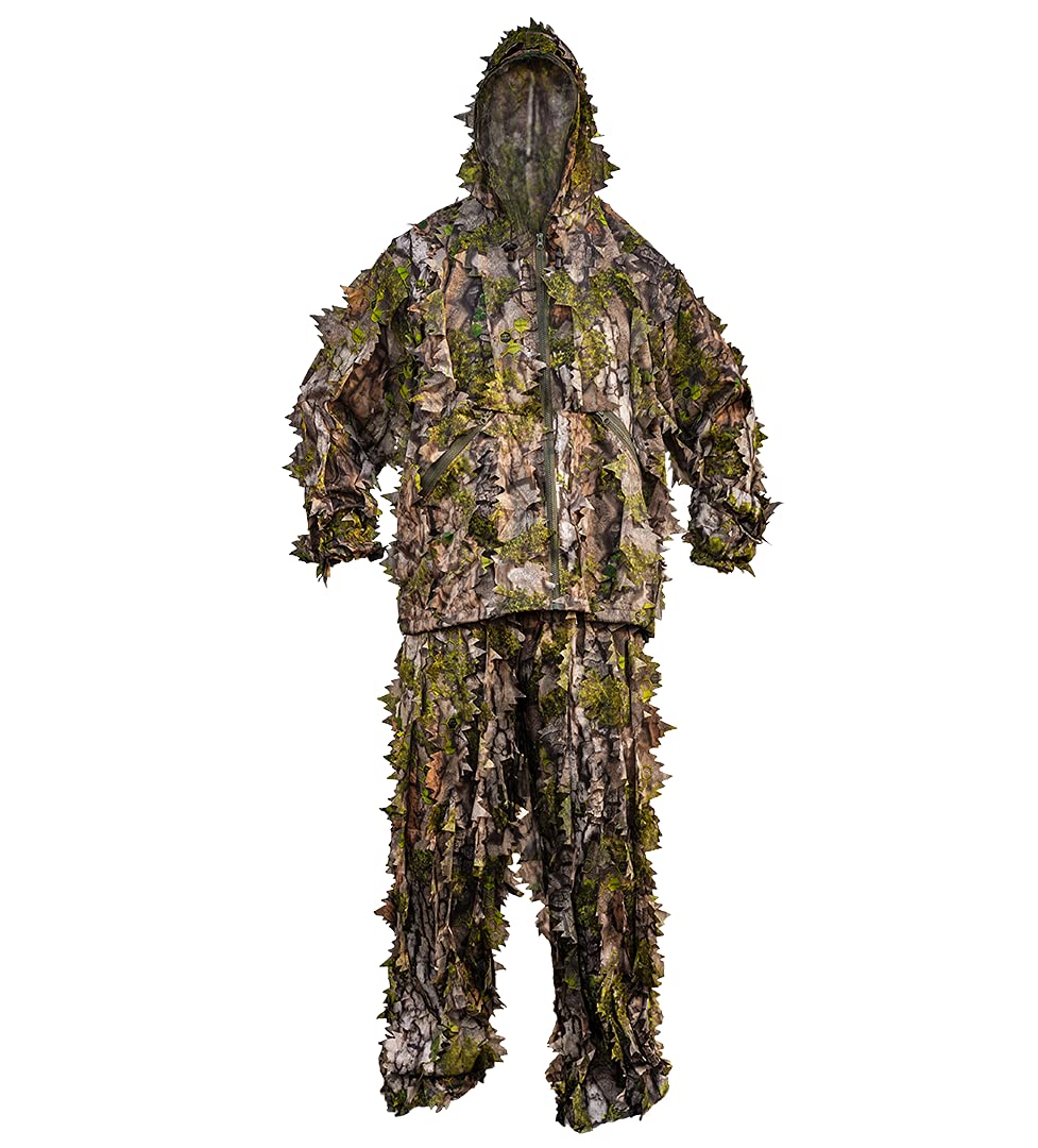 Men's Leafy Camo Suit - 3D Hunting Ghillie Suit for Outdoor Camouflage & Wildlife Photography