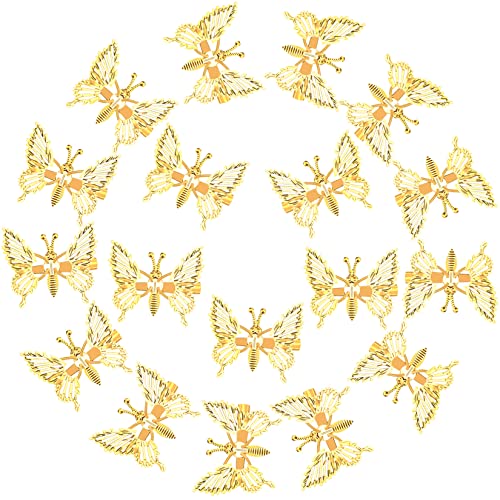16 PCS 3D Moving Wing Butterfly Hair Clips - Metallic Hollow Hair Pins, Cute Barrettes & Alligator Clips for Women & Girls | 90s Vintage Hair Accessories for Party, Wedding & Everyday Styling