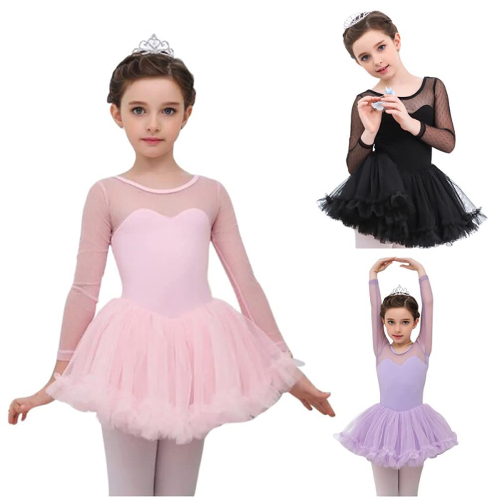 Girls Ballet Dance Outfit - Long Sleeve Leotard with Tutu Skirt for Ballet, Gymnastics & Performance | Perfect for Recitals, Dance Classes & Special Occasions