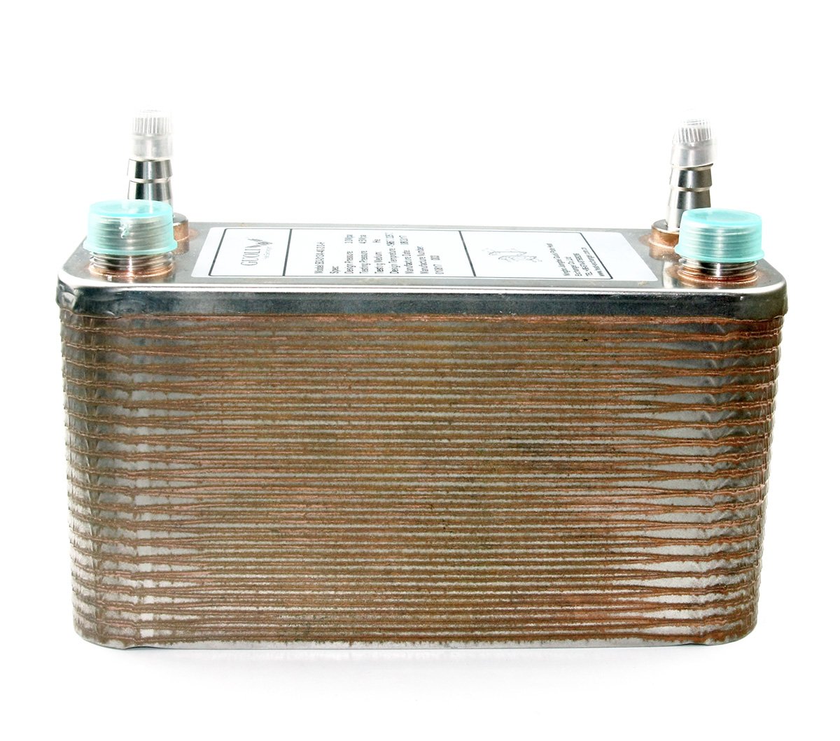40-Plate Brazed Heat Exchanger & Counterflow Chiller - Copper Wort Chiller for Homebrewing - Stainless Steel Beer Cooling System with R 1/2