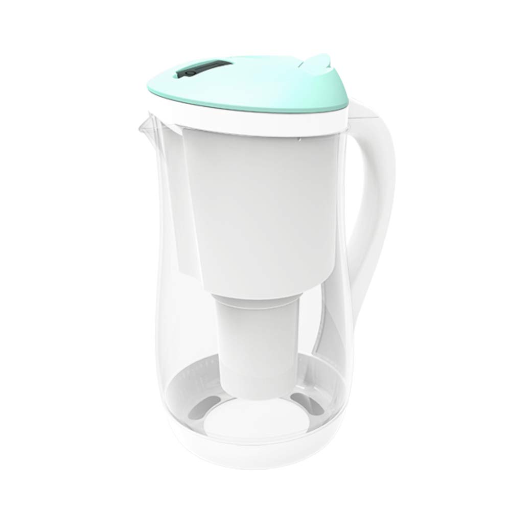 Gentoo Lite (Aqua & White) 1.5L Alkaline Water Filter Pitcher with 1 Replacement Filter Cartridge - BPA Free, pH Balanced for Home, Office & Travel Use
