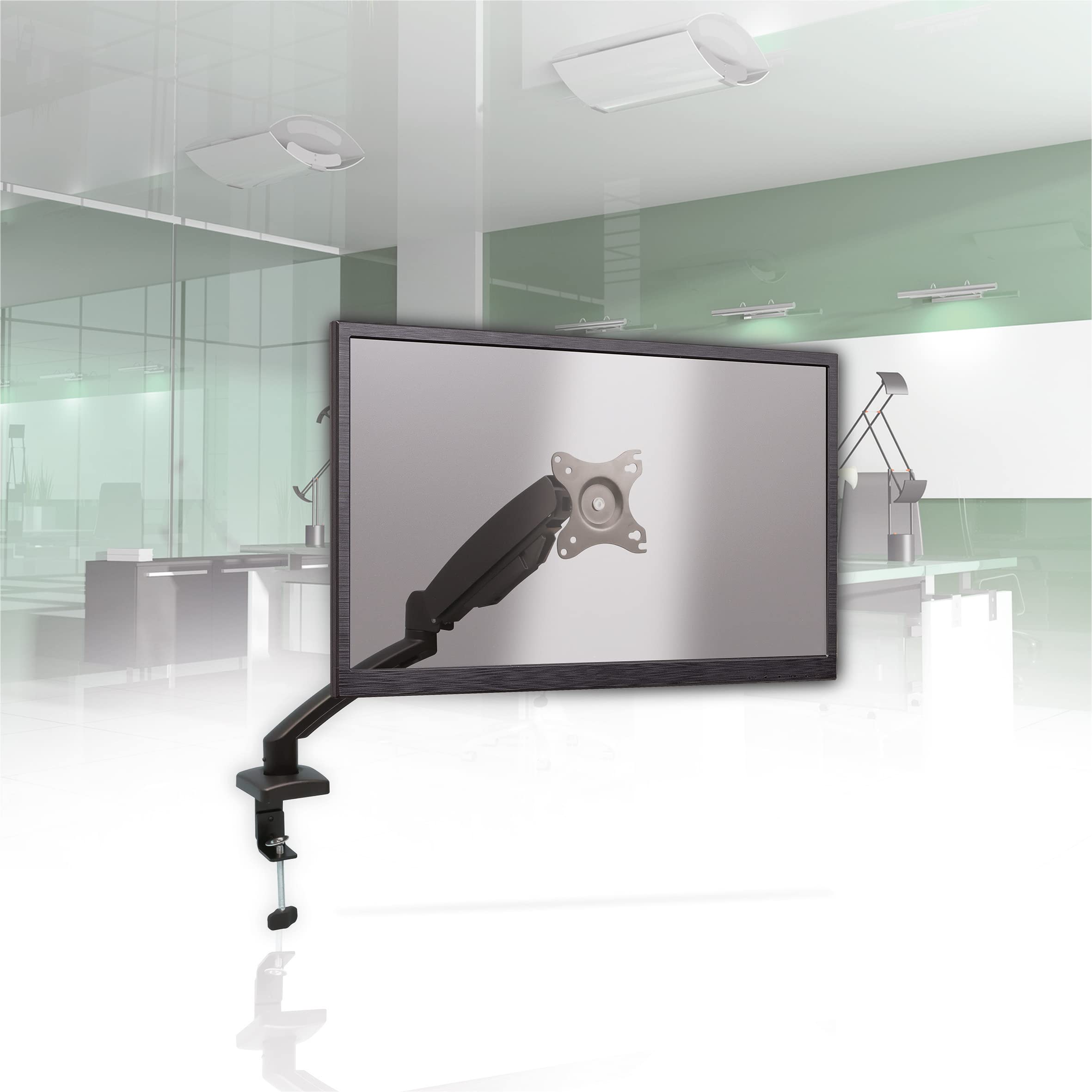 Adjustable Gas Spring LCD Monitor Mount Stand - Ergonomic Desk Mount for 13-32 Inch Screens - Perfect for Home Office, Gaming & Workspace Setup
