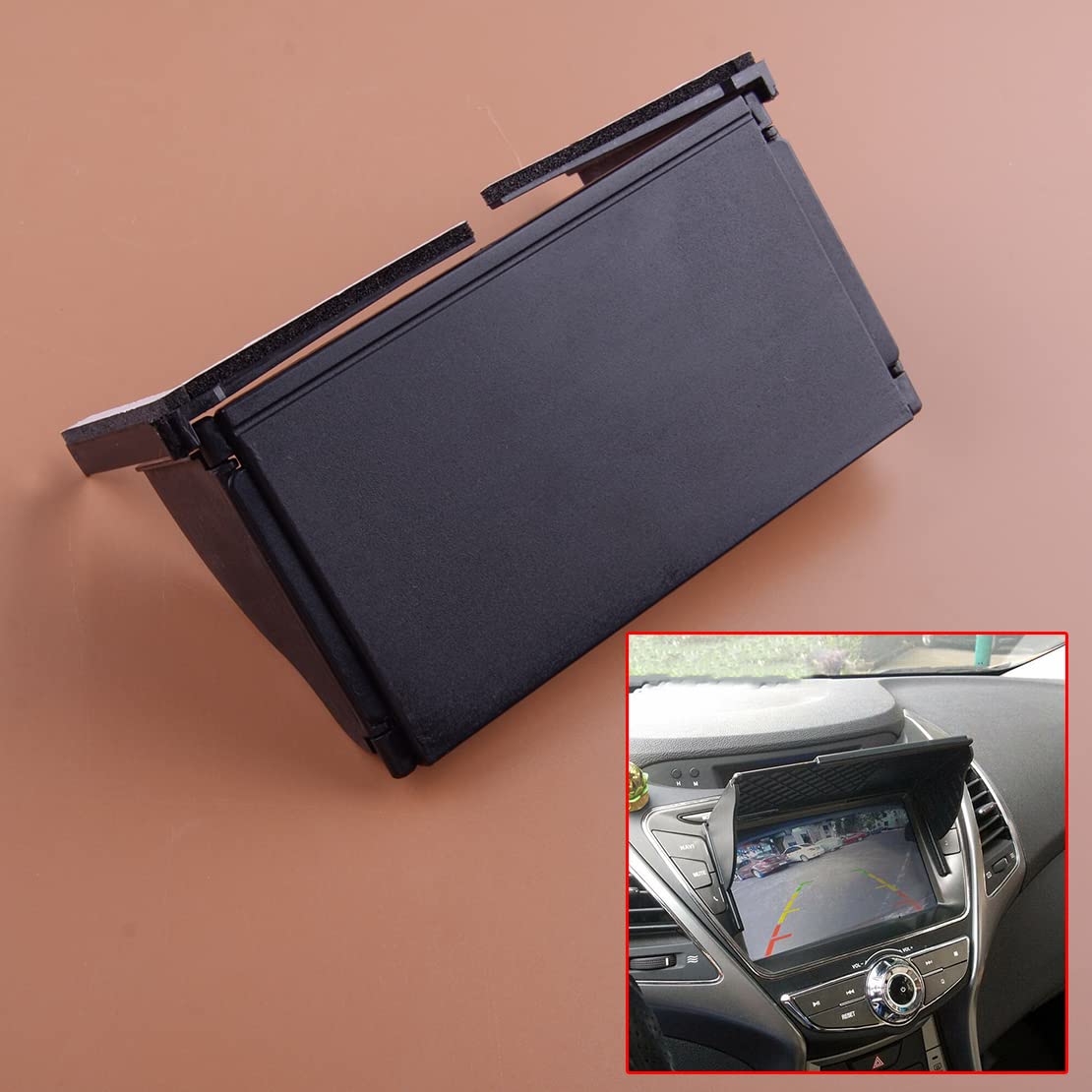 Car Sun Shade Visor - Adjustable GPS Navigation & Radio Stereo Sunshield Hood Cover for Dashboard - Perfect for Road Trips & Summer Driving