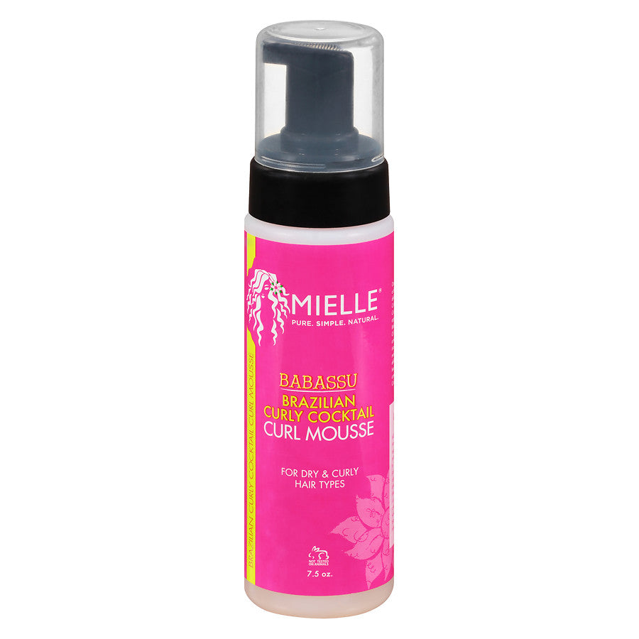 Mielle Organics Babassu & Mint Deep Conditioning Mousse 7.5 oz - Hydrating Curl Defining Foam for Natural Hair - Perfect for Wash Day & Twist Outs