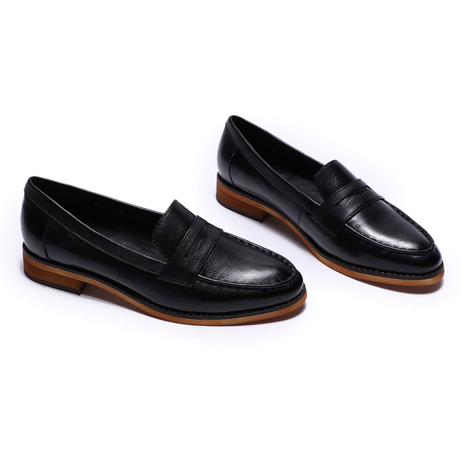 Women's Classic Leather Penny Loafers - Slip-On Dress Casual Flats for Office & Work | Comfortable & Stylish Ladies Shoes for Business, Travel & Everyday Wear