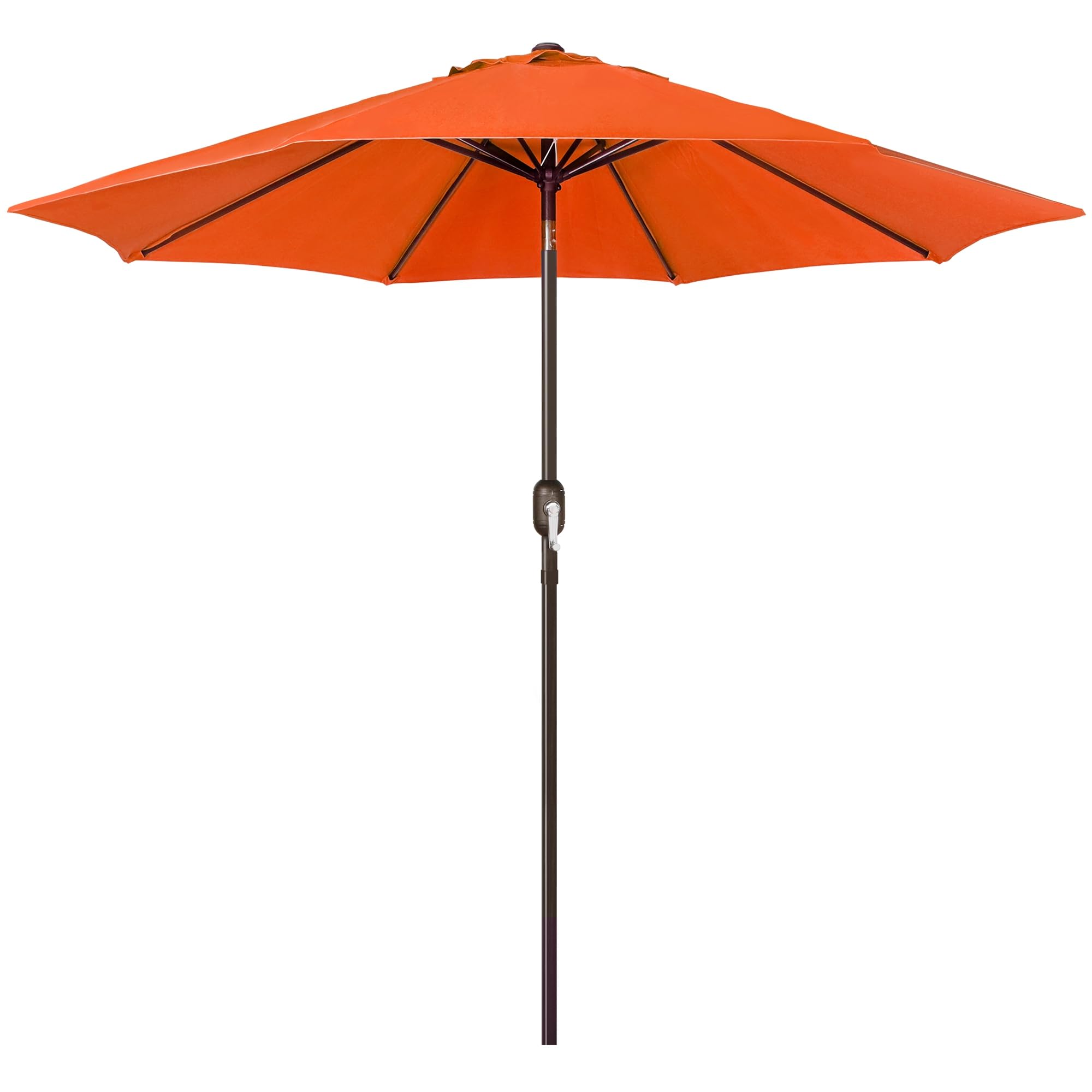Blissun 9ft Outdoor Patio Umbrella with 8 Sturdy Ribs, Push Button Tilt & Crank - Heavy Duty Market Umbrella for Garden, Poolside, Backyard, Restaurant & Outdoor Dining Areas