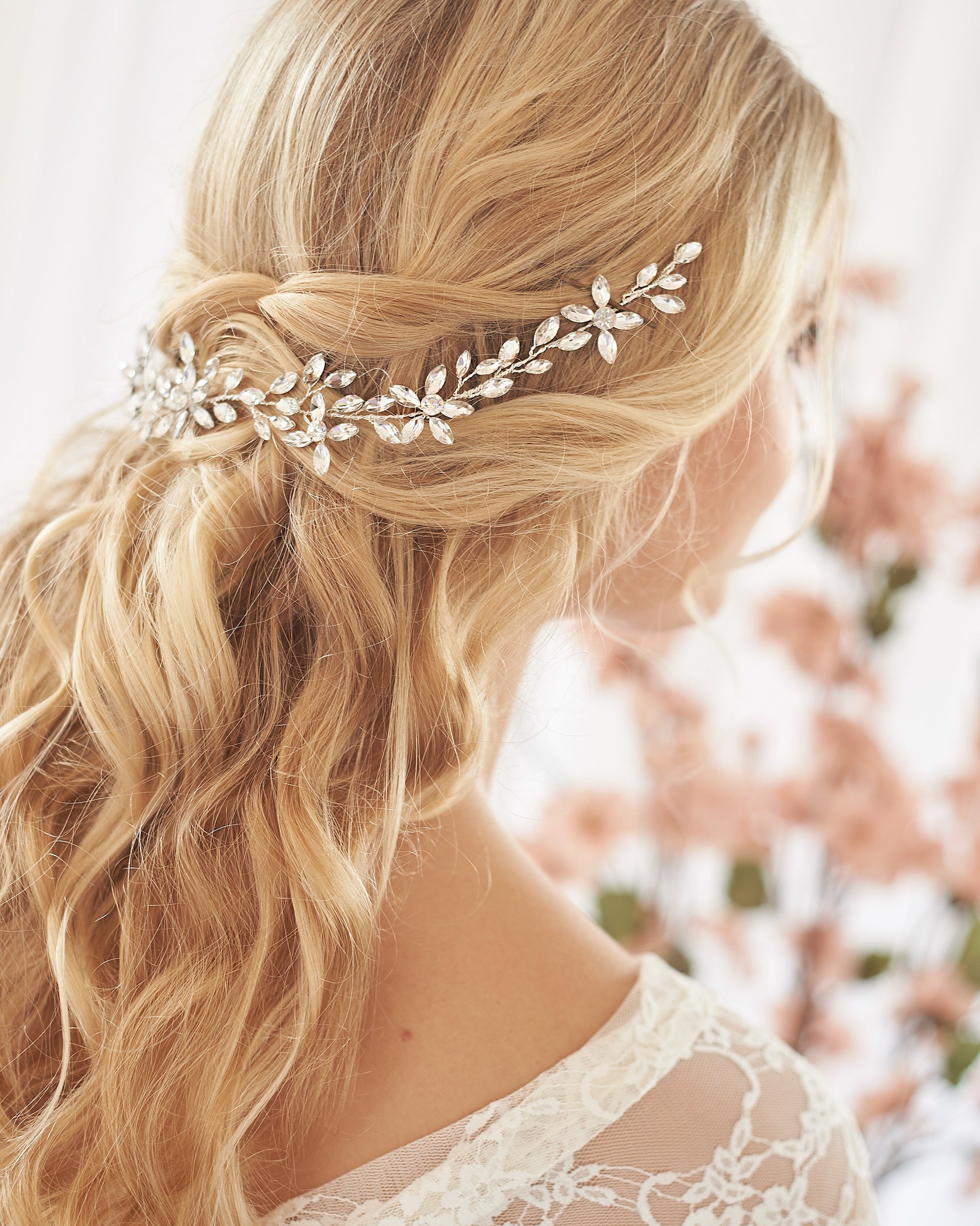 Felicia Crystal Hair Vine - Elegant Bridal Hair Accessory for Weddings, Prom & Special Events | Sparkling Rhinestone Headpiece for Women
