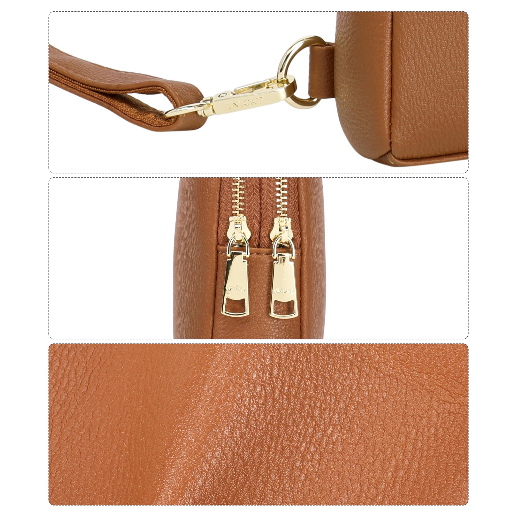 INICAT Genuine Leather Small Crossbody Sling Bag for Women - Stylish Fanny Pack Purse for Travel, Shopping & Everyday Use