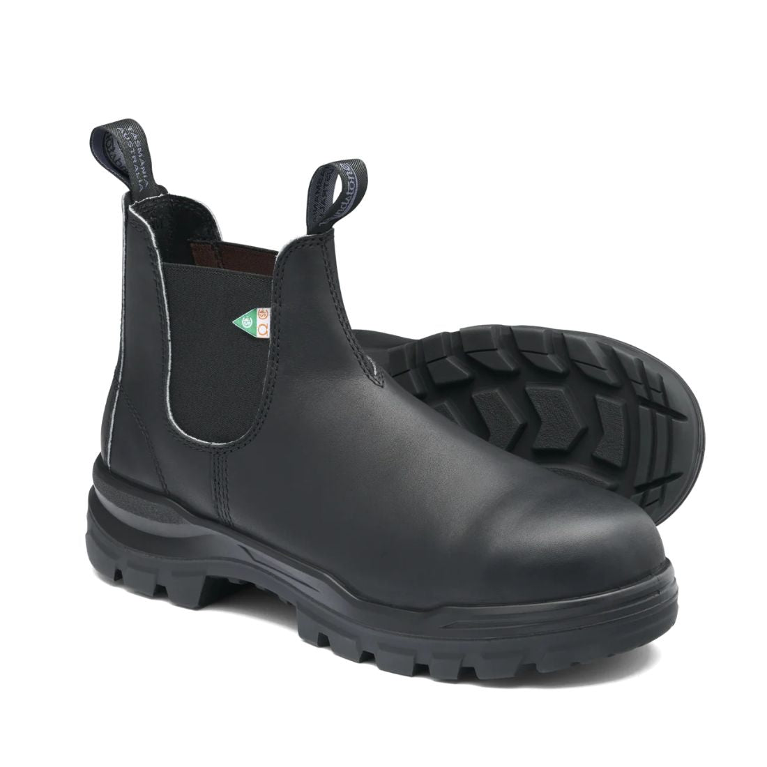 Blundstone 8301 Unisex Slip-On Composite Toe Work Boots - Black Safety Shoes for Construction, Warehouse & Outdoor Work | OSHA Compliant Work Boots for Men & Women