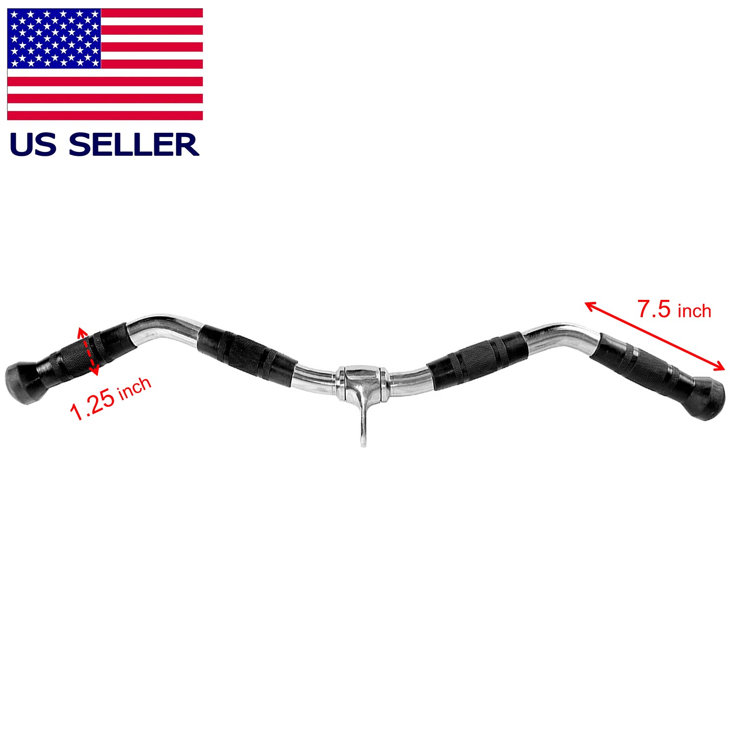 7-Piece Home Gym Cable Attachment Set - Chrome Press Down Handles for Strength Training & Exercise - Perfect for Home Gym Workouts & Cable Machine Accessories