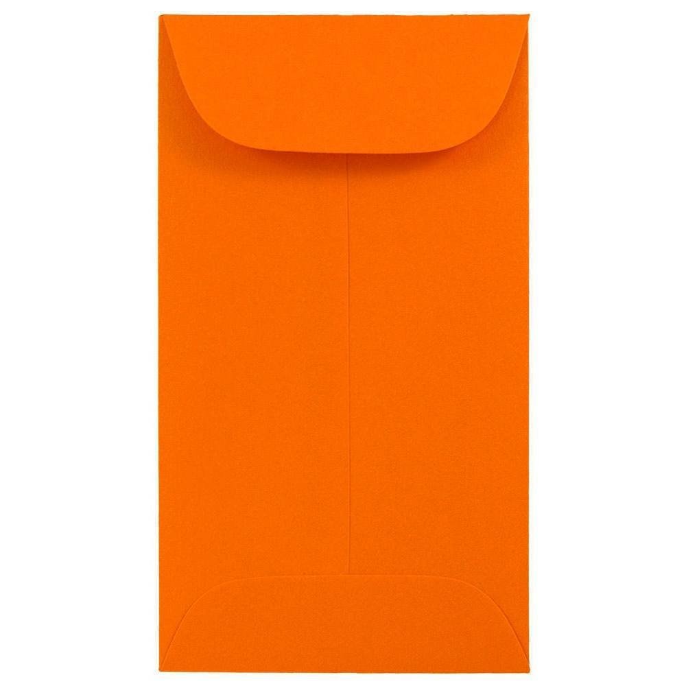 JAM PAPER #5.5 Coin Colored Business Envelopes - 3 1/8 x 5 1/2 Inches - Orange Recycled Paper - Bulk Pack of 1000 Envelopes per Carton - Perfect for Mailing Coins, Cash, Gift Cards & Business Correspondence