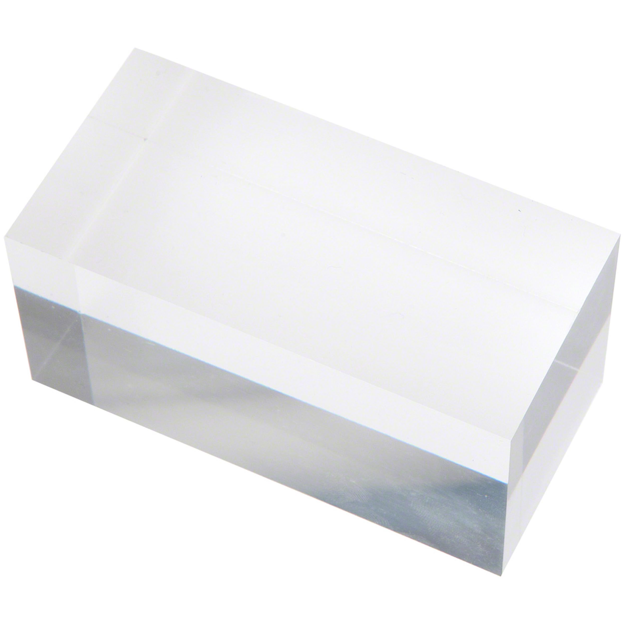 Clear Polished Acrylic Rectangular Display Block - 2