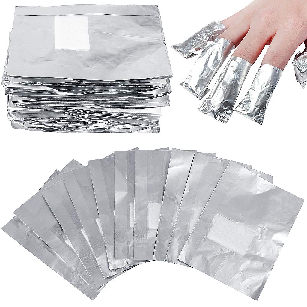 100 Pcs Foil Nail Wraps for Gel Polish Removal - Premium Aluminium Nail Foils & Remover Kit for Professional Manicure & Nail Art - Perfect for Salon, Home Use & DIY Nail Care