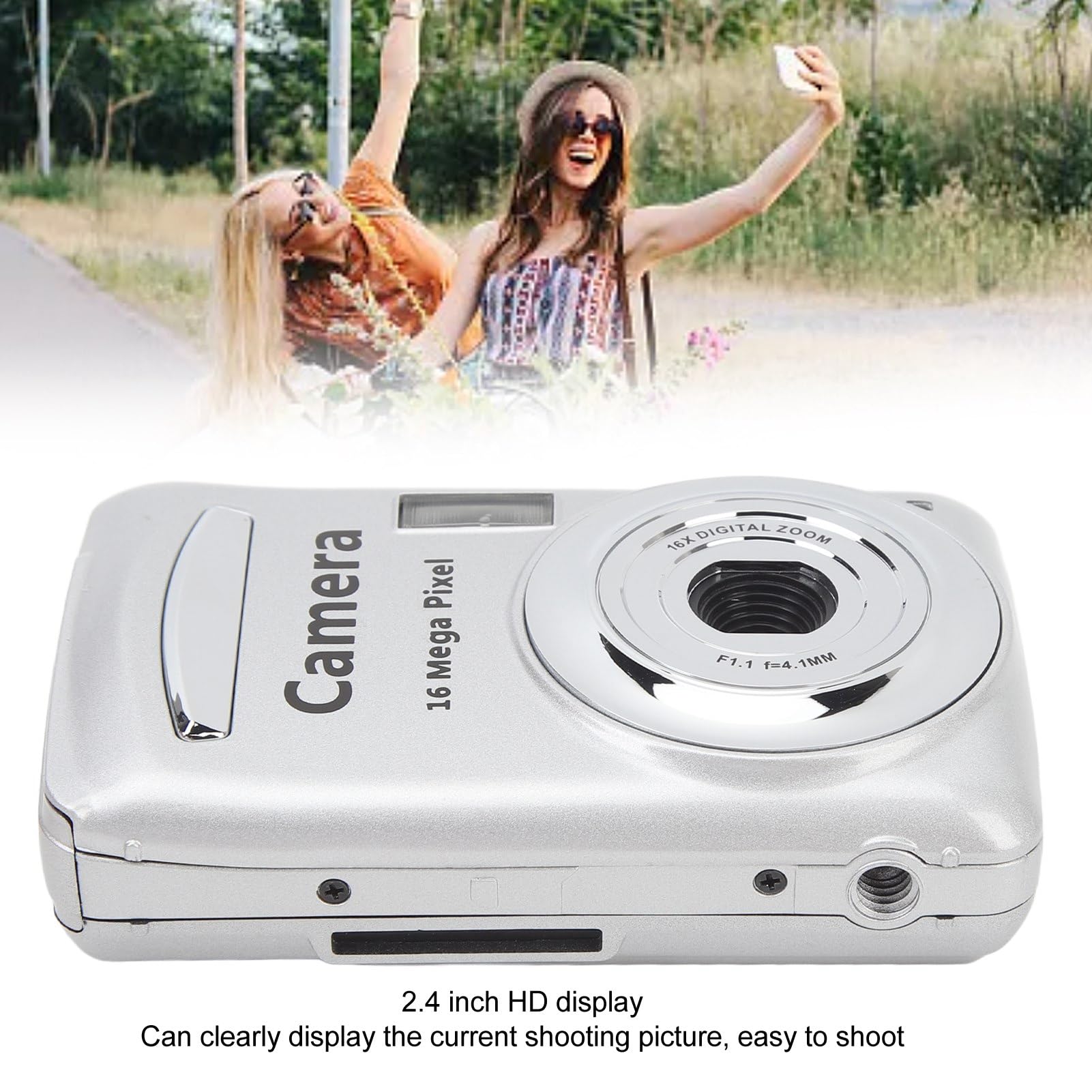 16MP Digital Camera with 16X Zoom & 1080P - Portable for Travel Photography