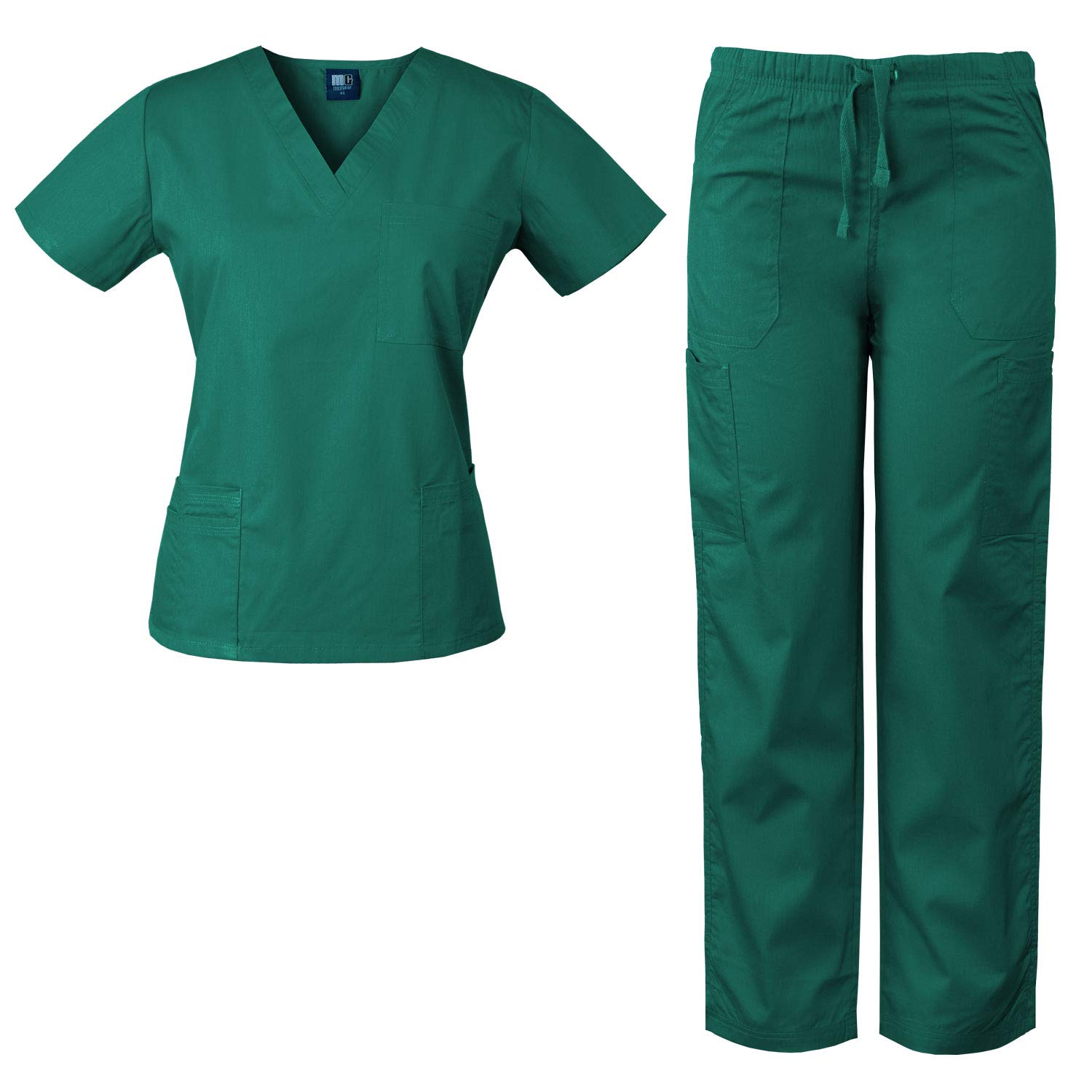 Medgear Women's Scrubs Set - 4 Pocket Medical Uniform Top & Multi-Pocket Pants for Nurses, Doctors & Healthcare Professionals | Comfortable Workwear for Hospitals & Clinics