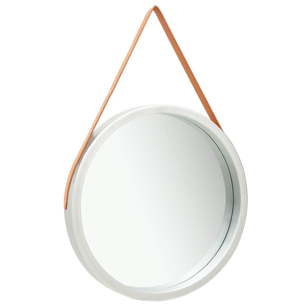 Adjustable Height Round Silver Wall Mirror for Bathroom, Bedroom, Living Room & Dressing Room - Vanity Mirror with Modern Design for Home Decor, Makeup & Outfit Check