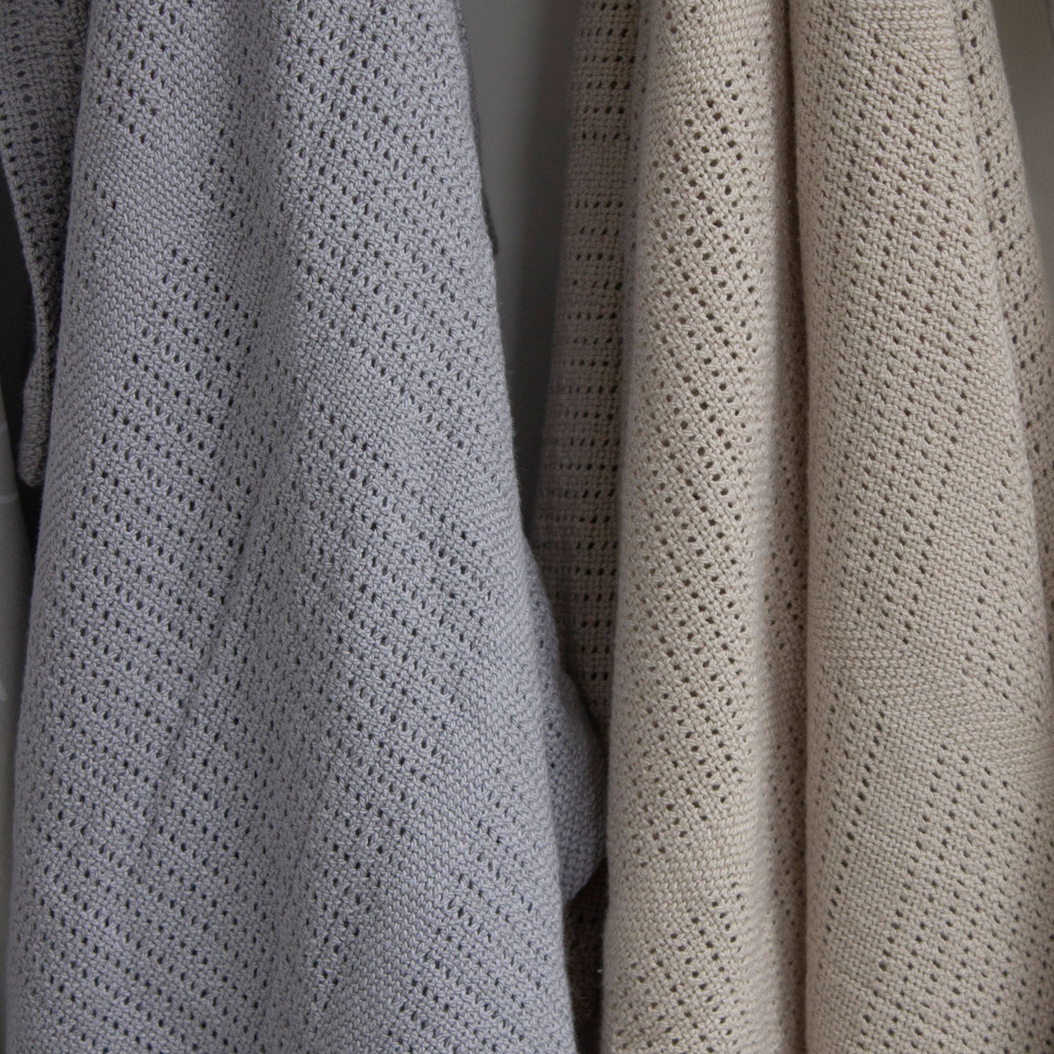 Nordic 2-Pack Soft Cellular Blanket - Breathable Baby Blanket Set in Grey & Sand Colors | Perfect for Nursery, Stroller, and Swaddling