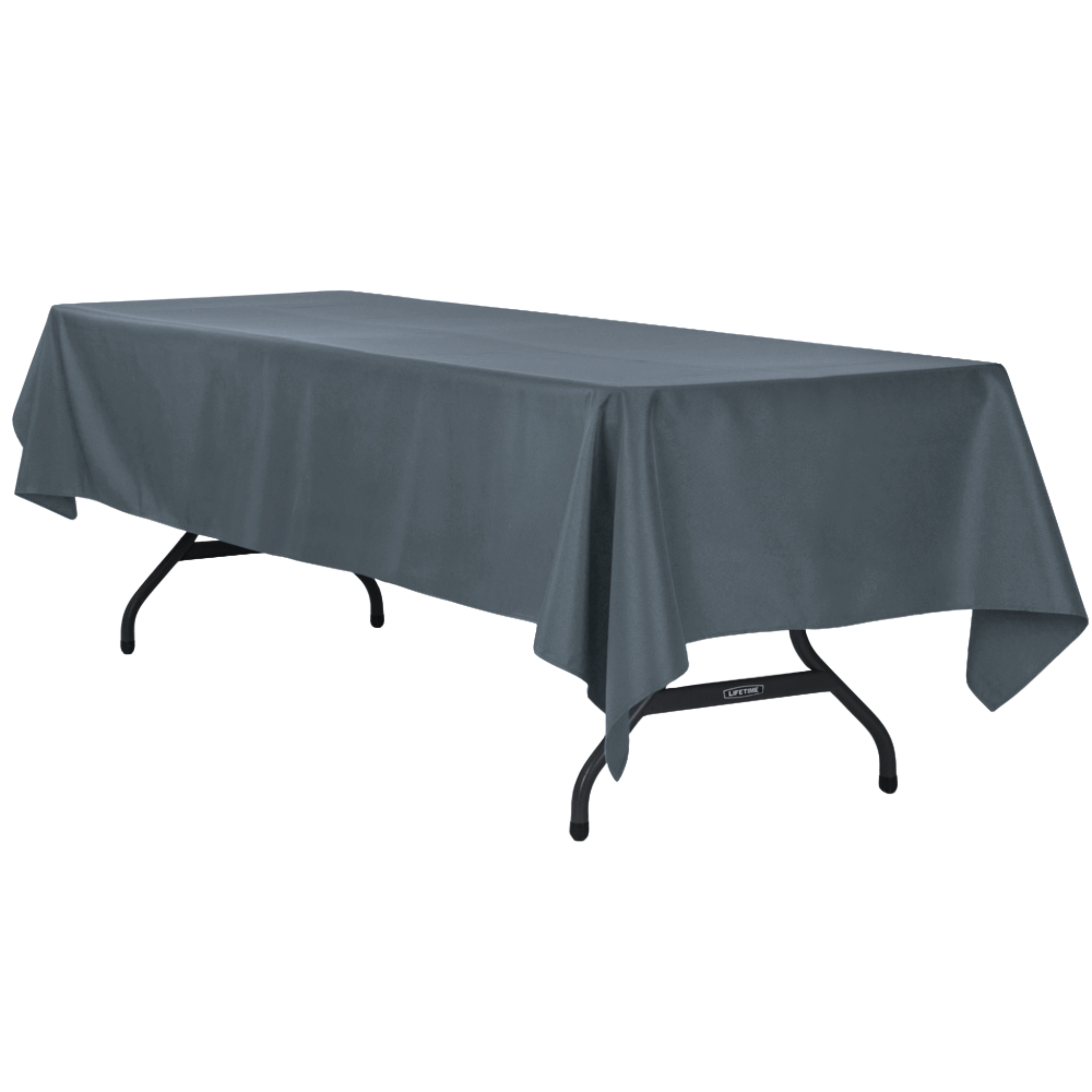 60x120 Inch Premium Polyester Rectangular Tablecloth - Stain Resistant & Wrinkle Free - Pewter Gray for Dining Table, Party Decor, Wedding Reception, and Restaurant Use