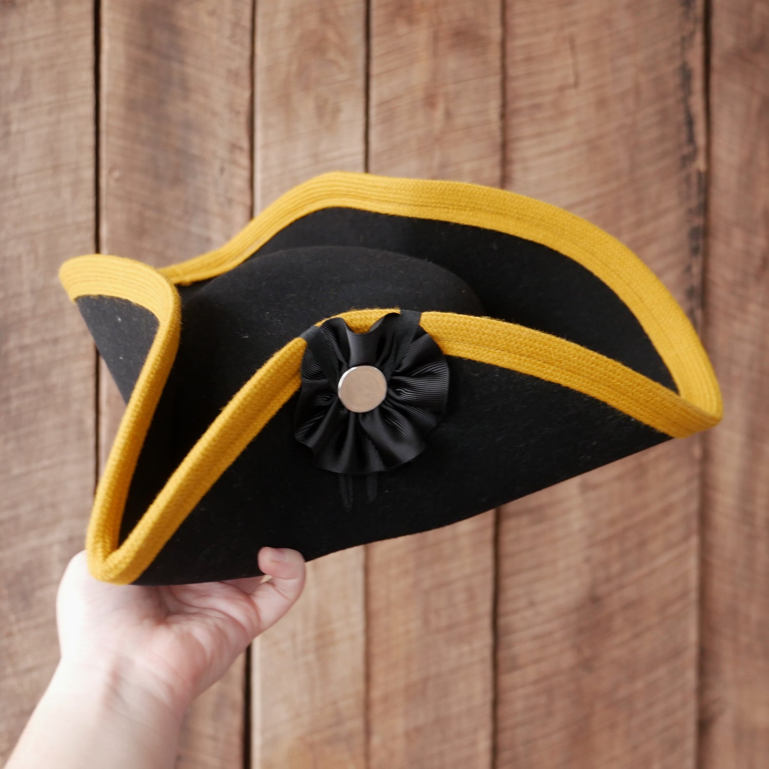 Premium Fur Felt Tricorn Hat for Men & Women - 18th Century Pirate Costume Accessory | Perfect for Renaissance Fairs, Historical Reenactments & Cosplay