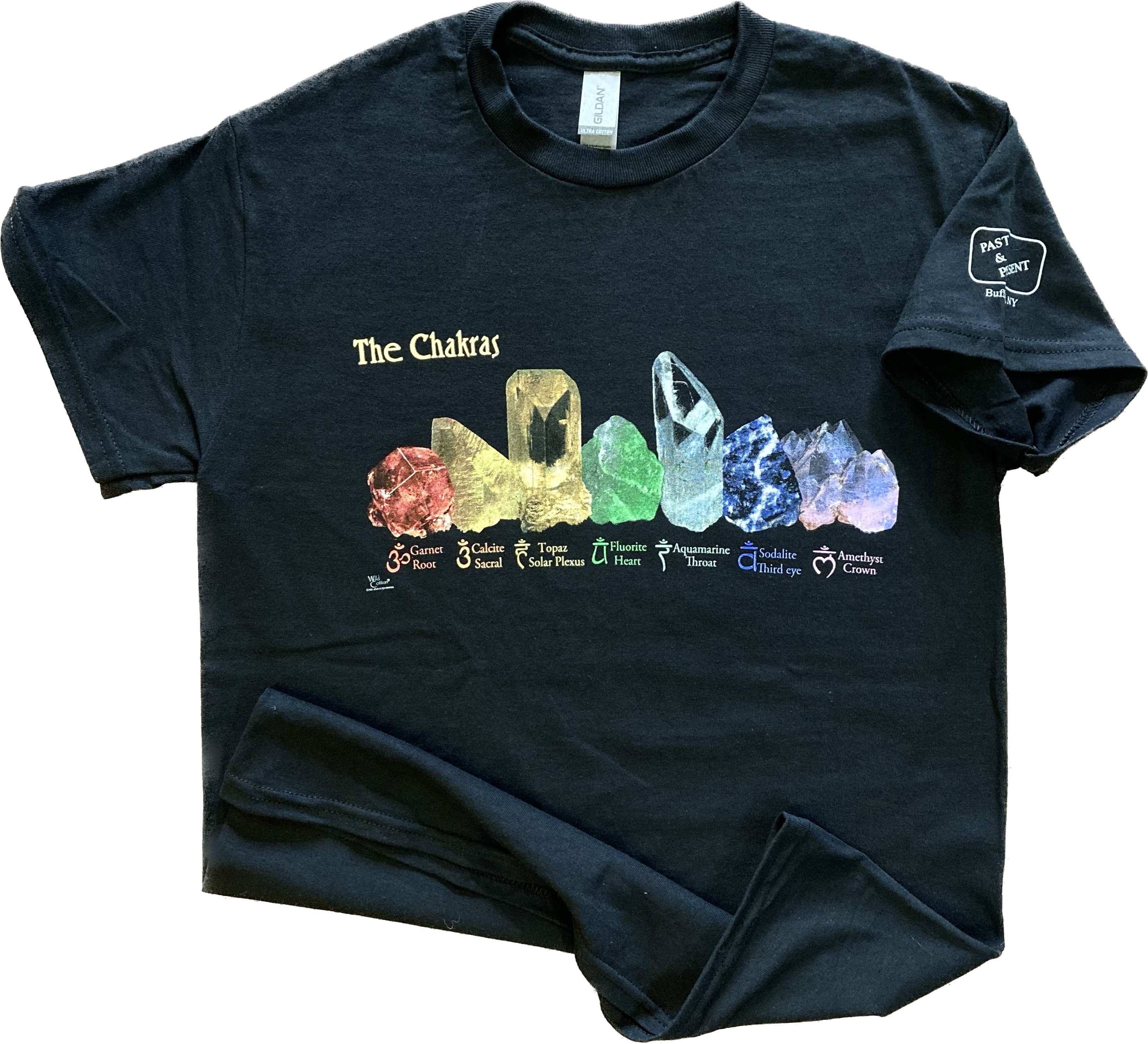 Chakra Stones T-Shirt for Adults - Spiritual Healing & Yoga Apparel for Meditation & Energy Balance