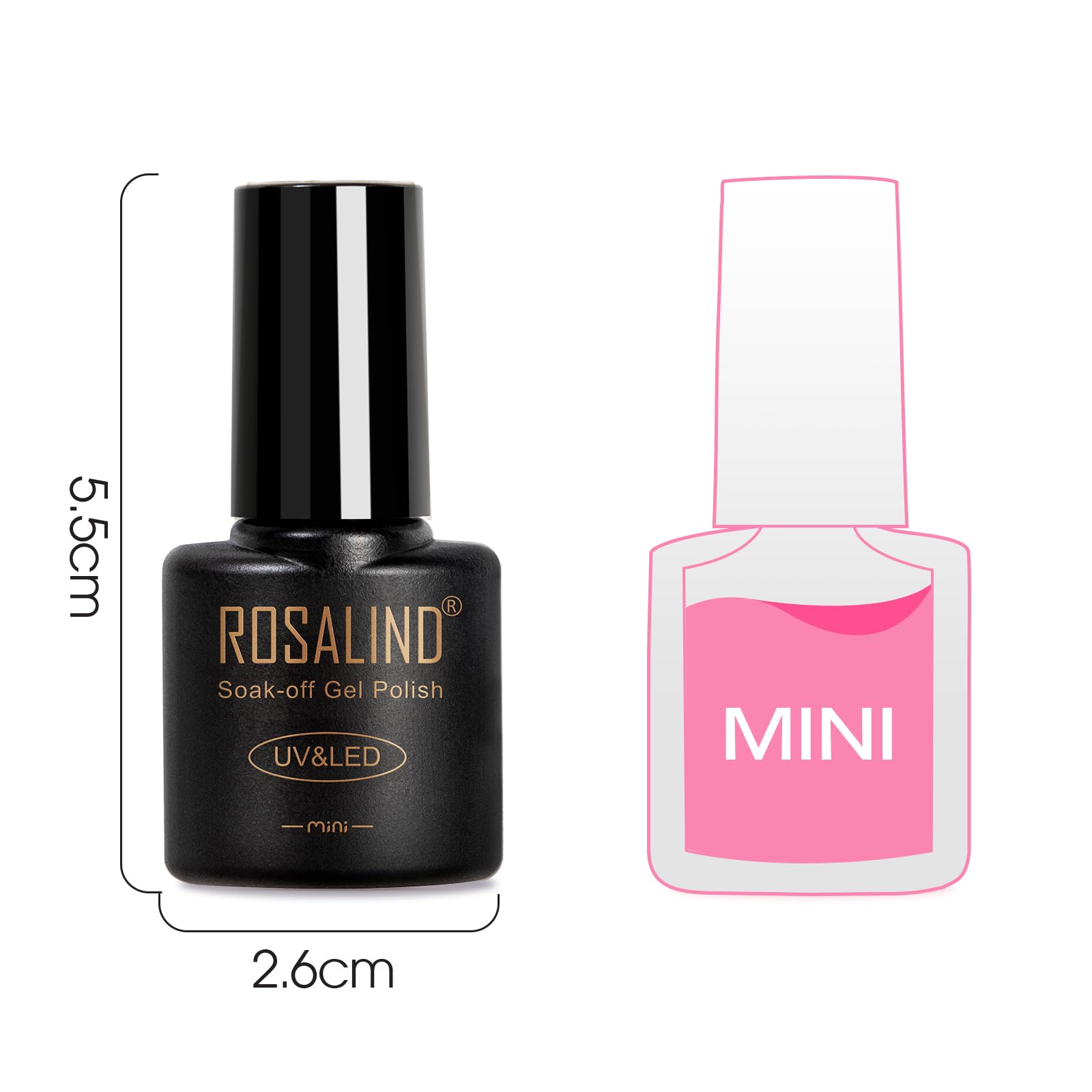 Neon Gel Nail Polish Set - 24Pcs UV Soak Off with Base & Top Coat for Rainbow Nail Art at Home