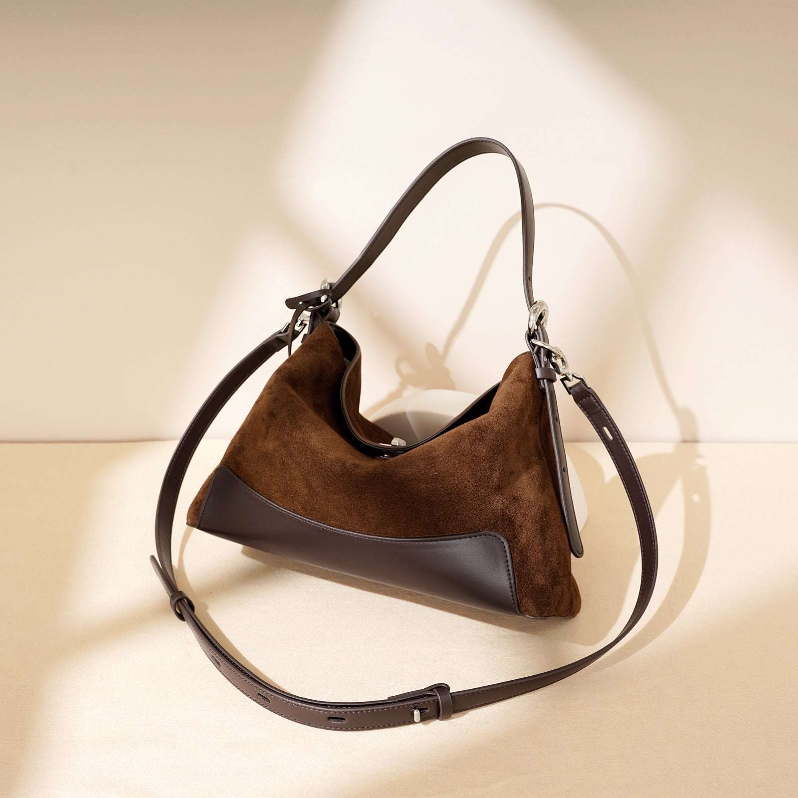 Stylish Suede Leather Shoulder Bag for Women - Fashionable Crossbody Purse with Adjustable Strap - Perfect for Work, Travel & Everyday Use