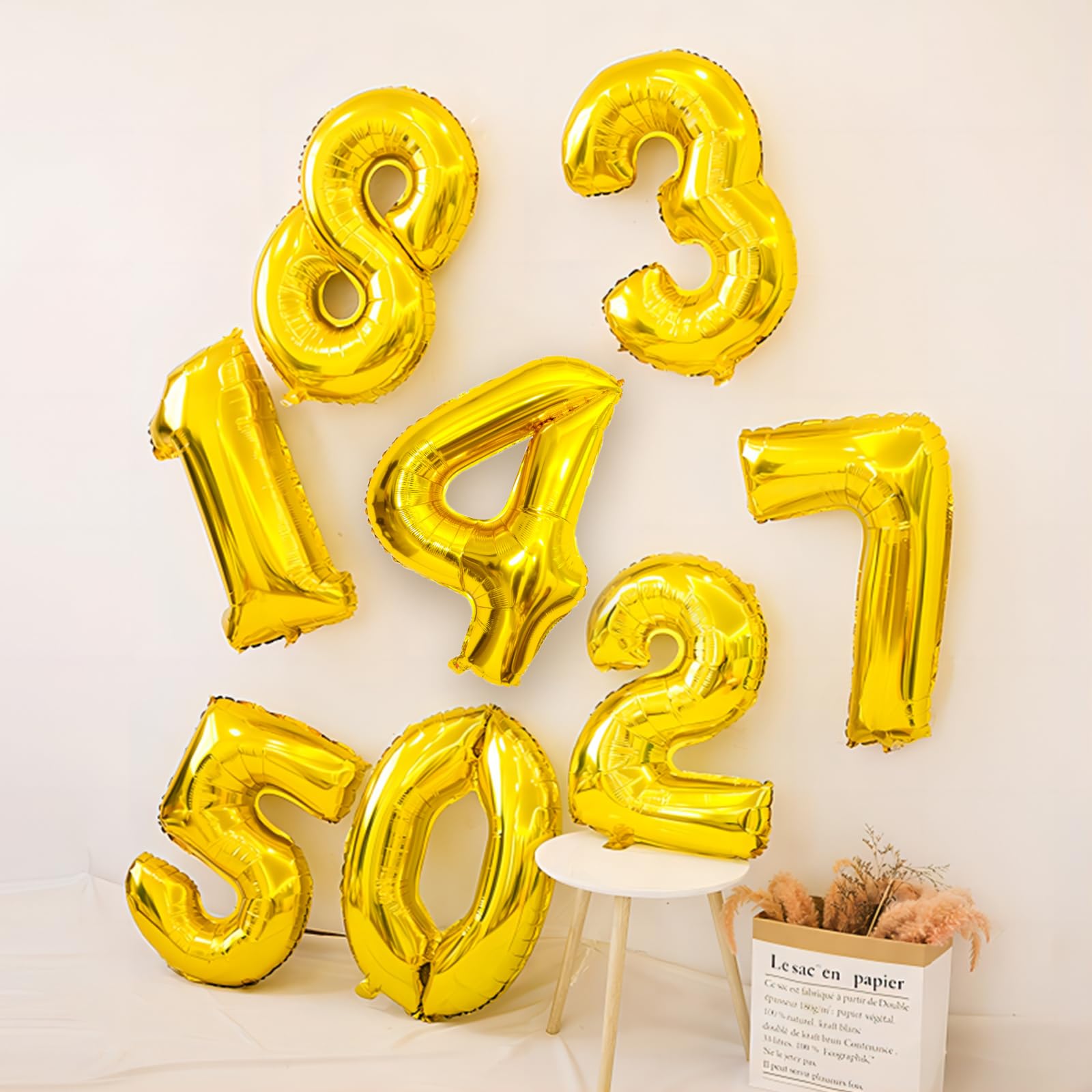 40 Inch Gold Number 8 Balloons - Helium Mylar Foil Birthday Decorations for Kids 8th Birthday Party, Anniversary & Special Events - Perfect for Indoor/Outdoor Party Decor, Photo Backdrops & Celebration Displays