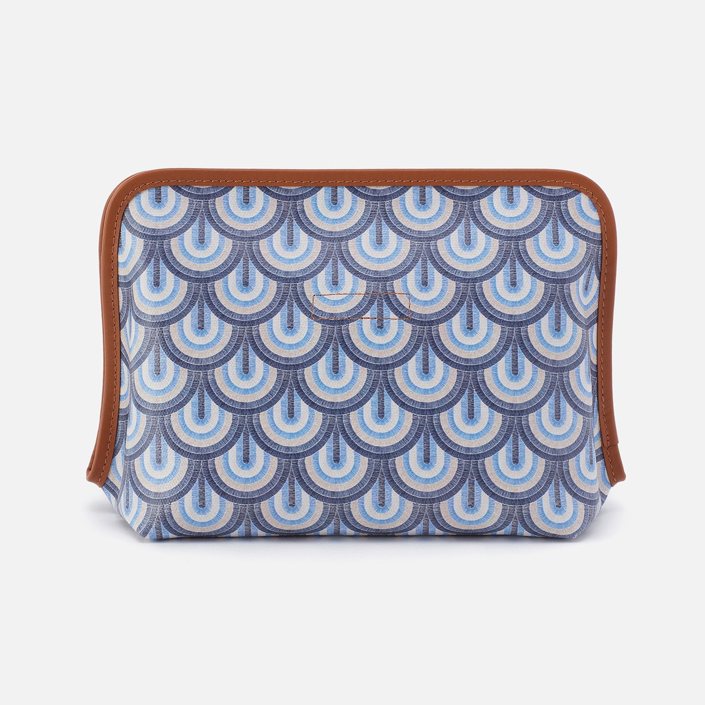 Large Waterproof Cosmetic Bag - Coated Canvas Makeup Pouch with Soft Ocean Design for Travel, Gym & Everyday Use